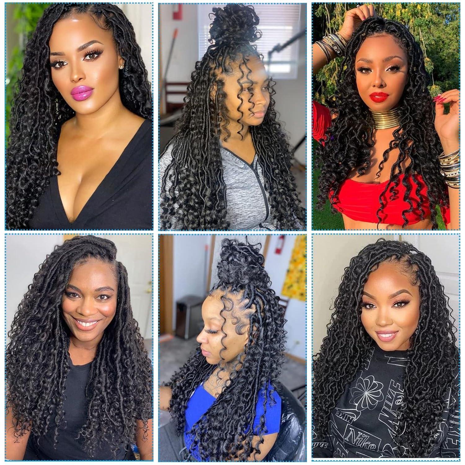  6 Packs Goddess Faux Locs Crochet Hair, Goddess Locs Crochet  Hair for Black Women, Culy Boho Style Braids (22 Inch, T1B/30) : Beauty &  Personal Care
