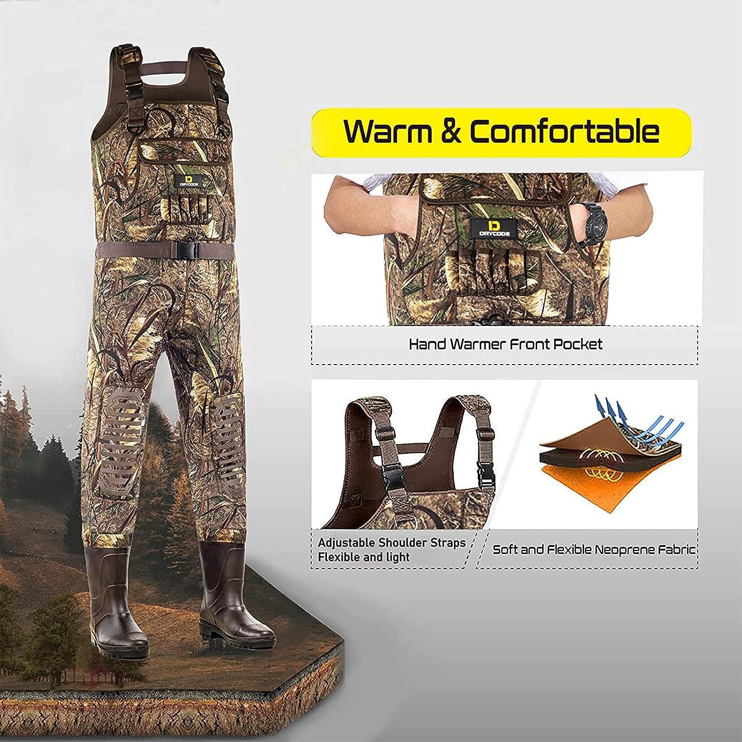  DRYCODE Chest Waders for Men with 1600g Boots, Waterproof  Fleece-Lined Insulated Wader with Boot Hanger for Hunting : Sports &  Outdoors