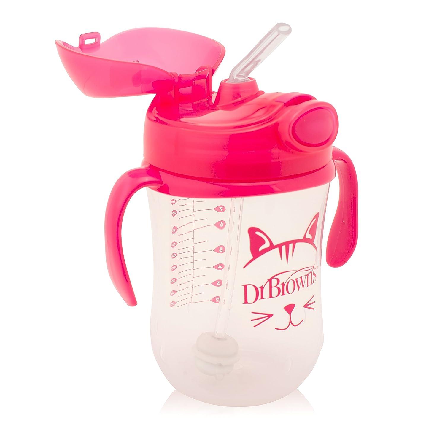 Dr. Brown's Baby's First Straw Cup Sippy Cup with Straw - Pink - 9oz - 6m+