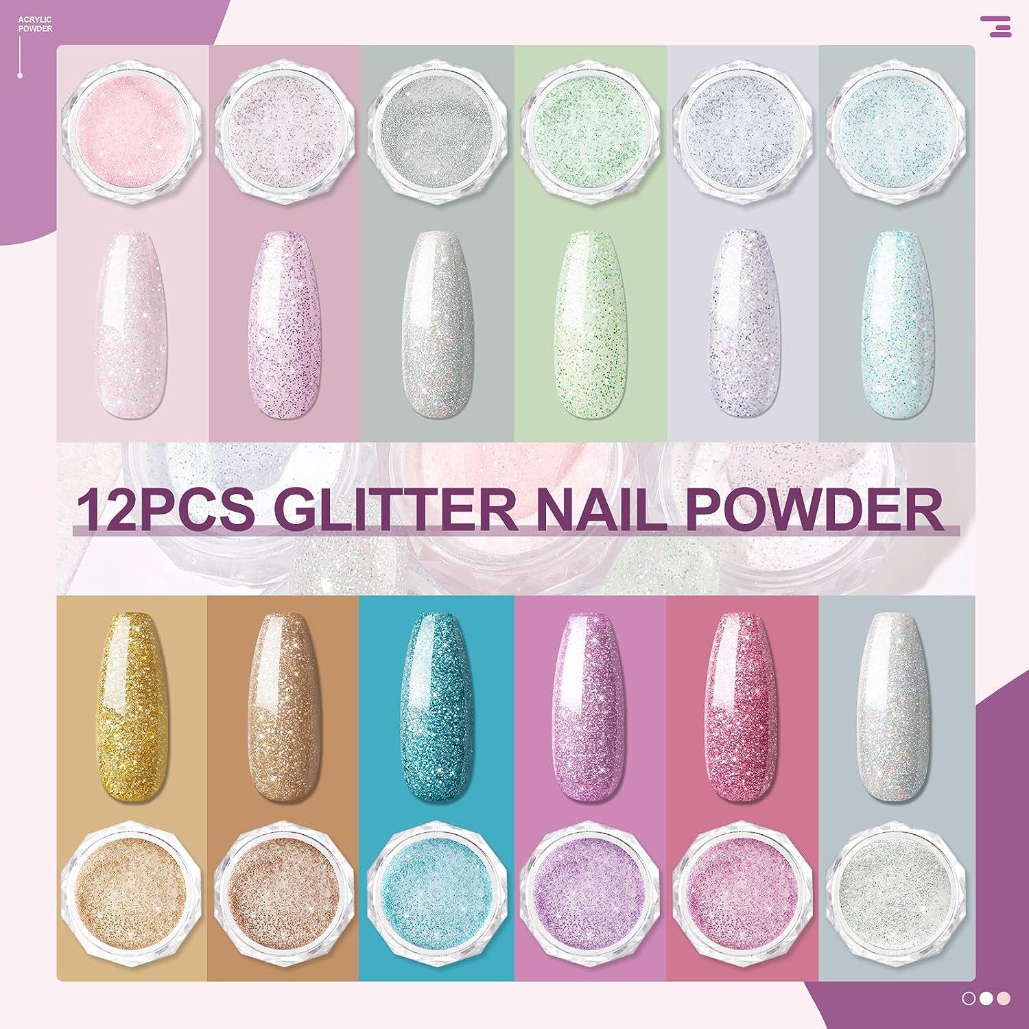 Starter Acrylic Kit #3 - 24 Colors Glitter Acrylic Powder Nail Kit wit –  Cooserry