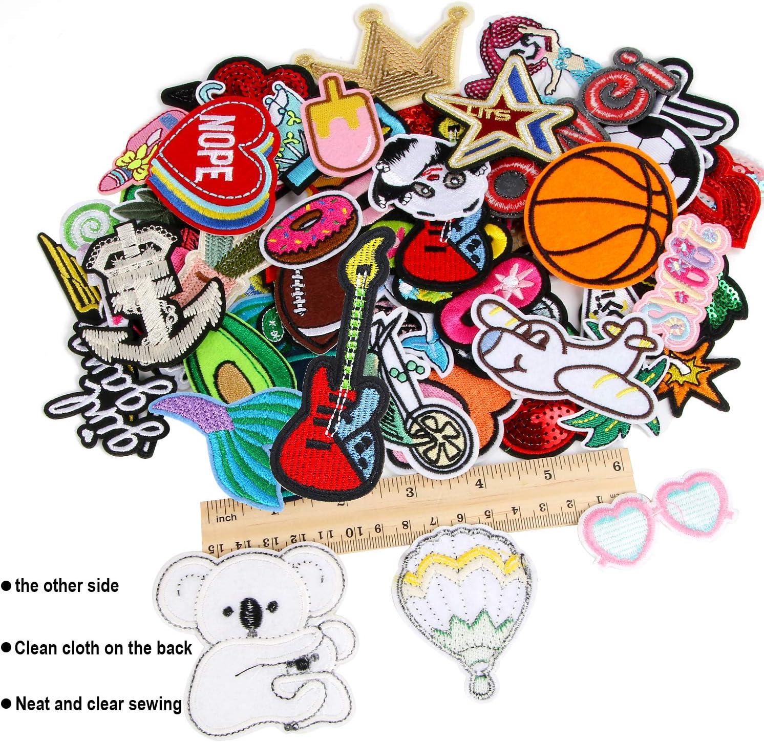 Patches 4 Pcs - Embroidered Patches Motif Applique Decoration Sew on  Patches for Jackets, Backpacks, Jeans, Clothes 