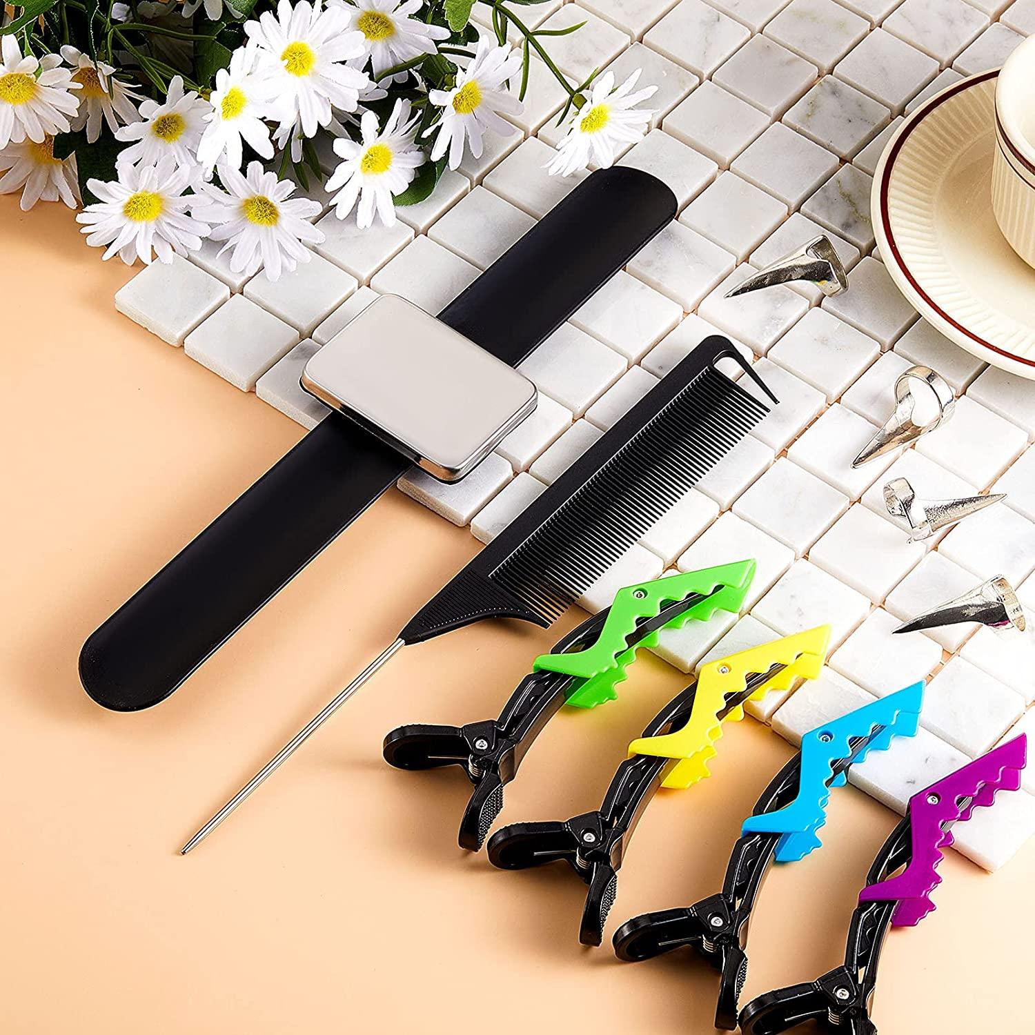 8 Pieces Hair Parting Ring Hair Selecting Ring 6 Hair Sectioning Styling  Clips Hair Parting Tool 2 Rat Tail Braiding Combs and 1 Magnetic Pin Holder