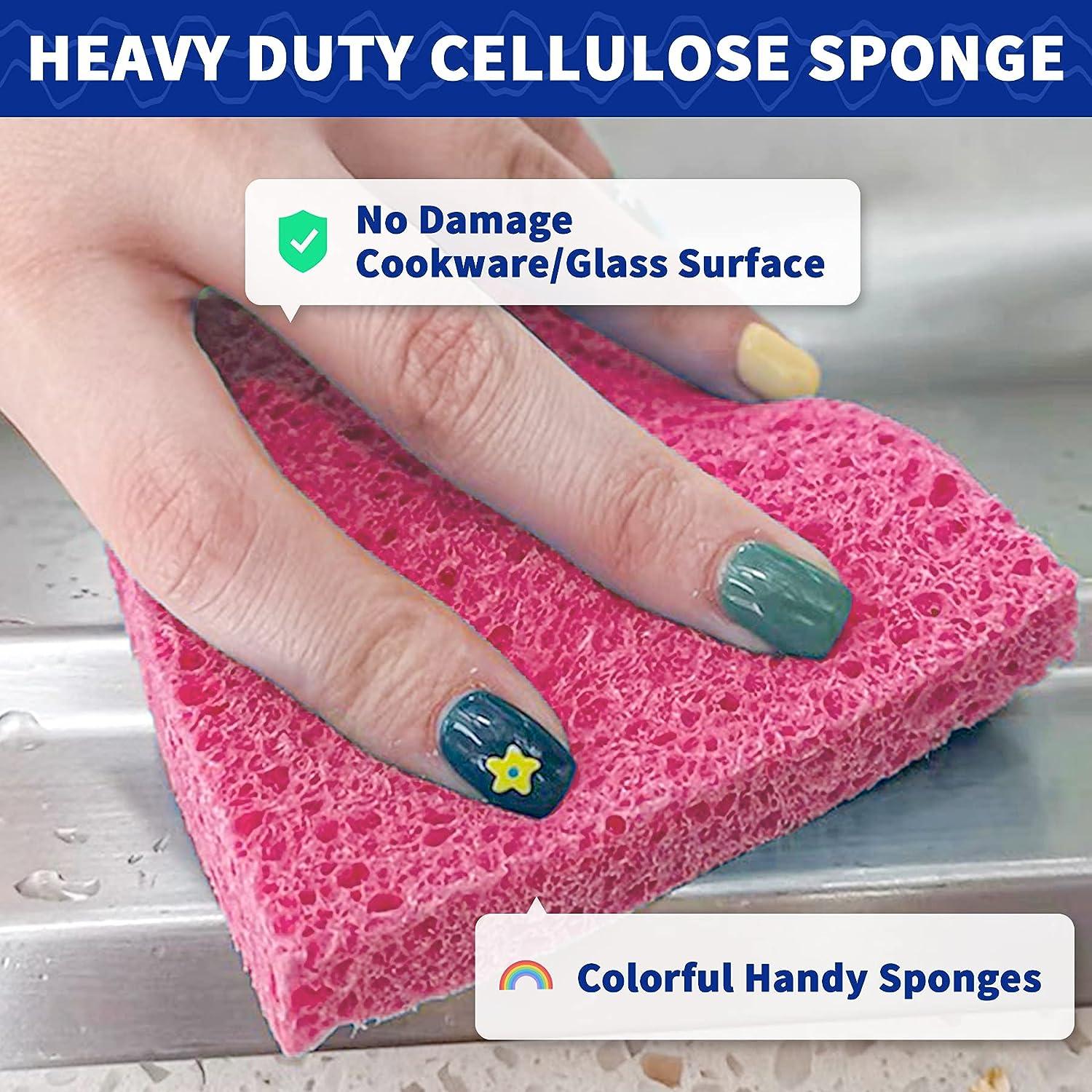 CELOX 24 Pack Durable Kitchen Sponges, Natural Wood Pulp Sponges for  Dishes, Absorbent Cellulose Sponges Bulk for Cleaning Kitchen, Bathroom,  DIY for