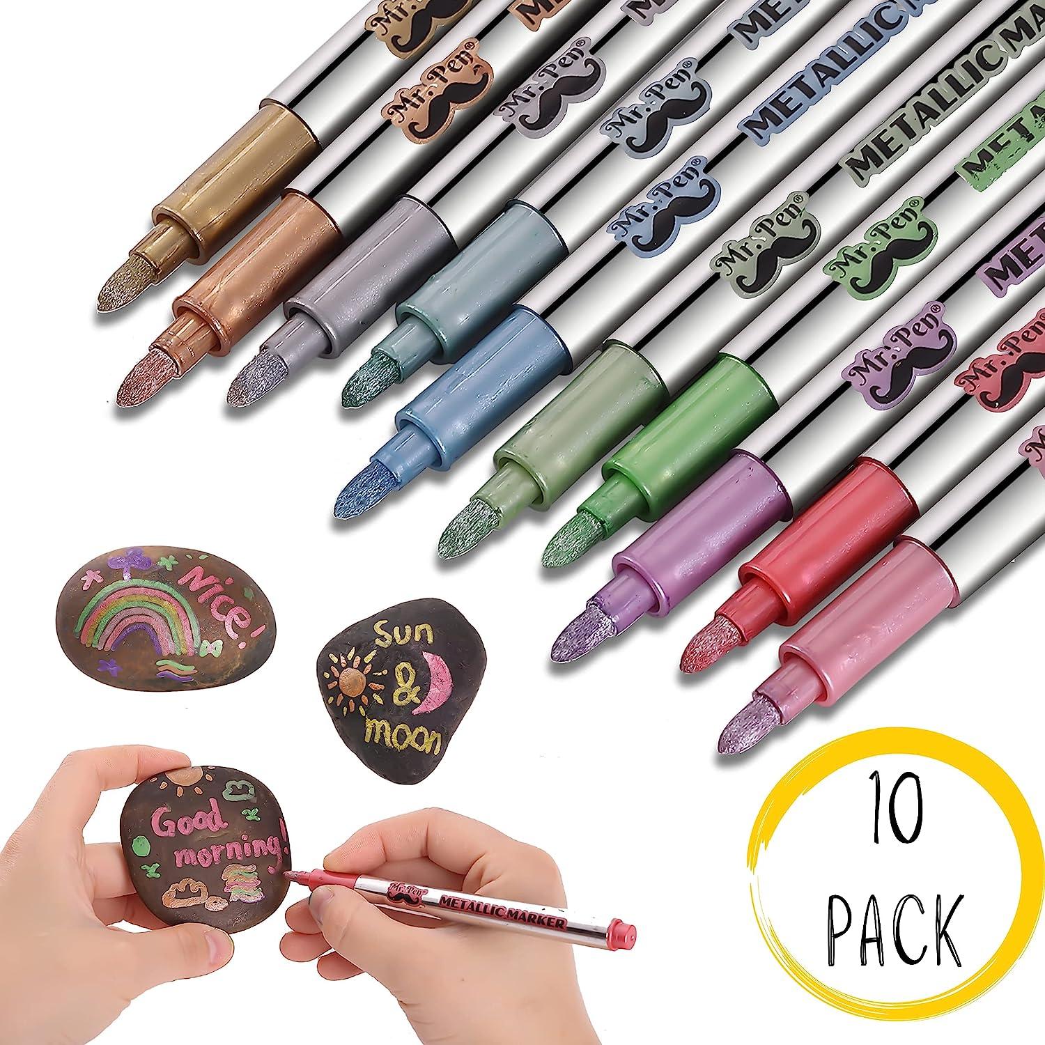 Mr. Pen- Metallic Markers, 8 Pcs, Assorted Colors, Metallic Markers Fine Tip,  Metallic Pens, Metallic Markers for Black Paper, Metallic Paint Pens,  Metallic Marker Pens, Markers for Scrapbooking. - Yahoo Shopping