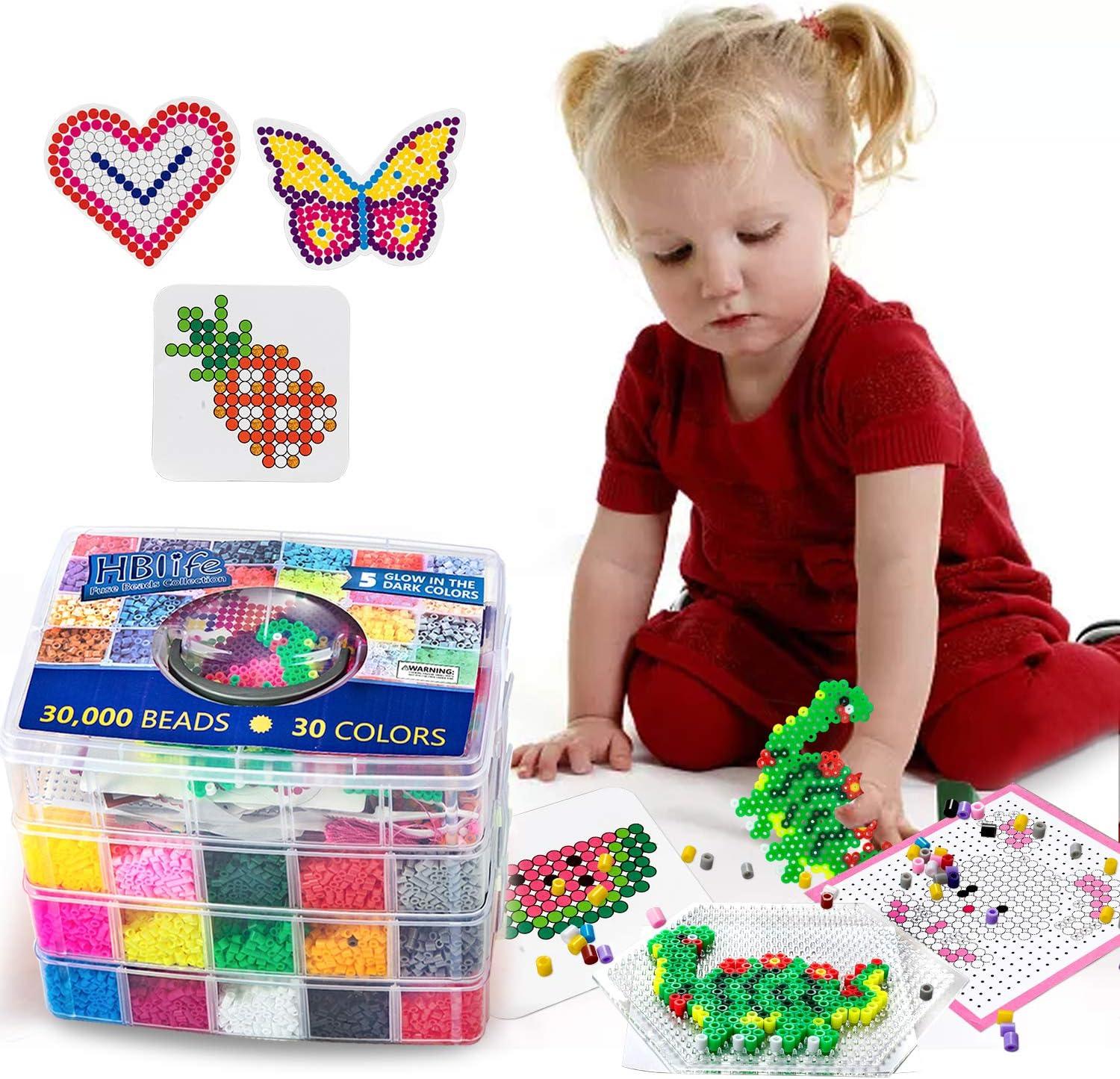 30,000 pcs Fuse Beads Kit 30 Colors 5MM for Kids, Including 10