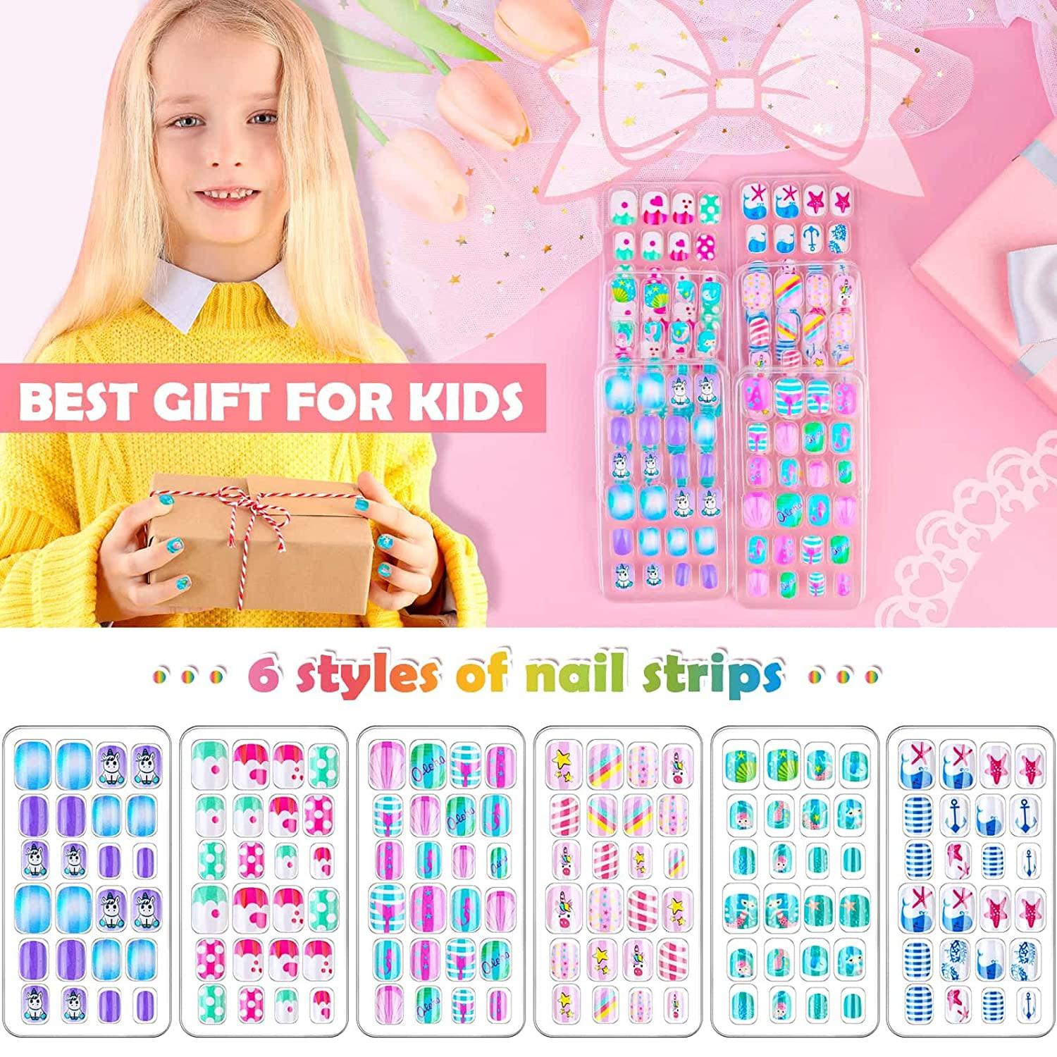 Lankey Fake Nails for Kids 120 Pcs Kids Press on Nails Girls Full Cover  Short False Fingernails Kids Nail Art Decoration - Walmart.com