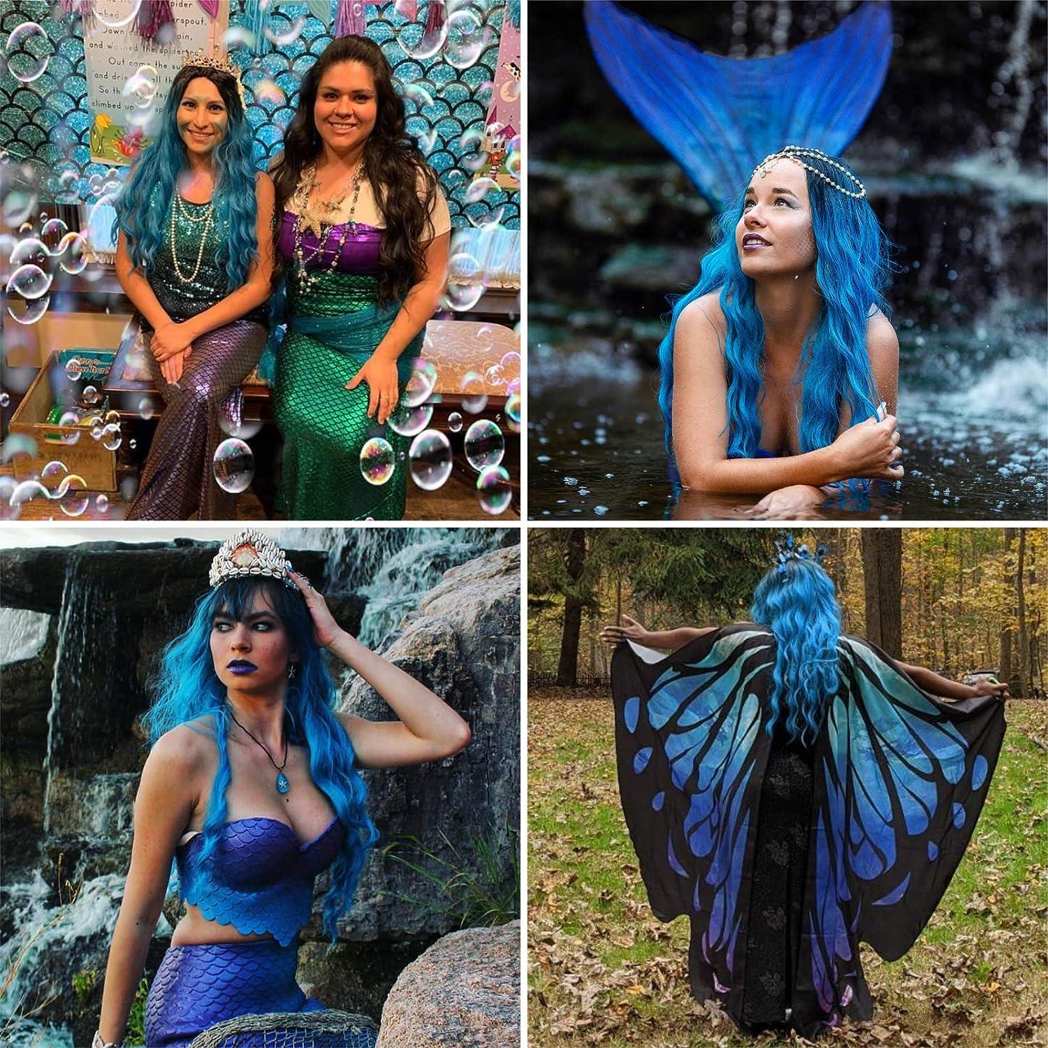 Womens Aqua Fairy Wig 