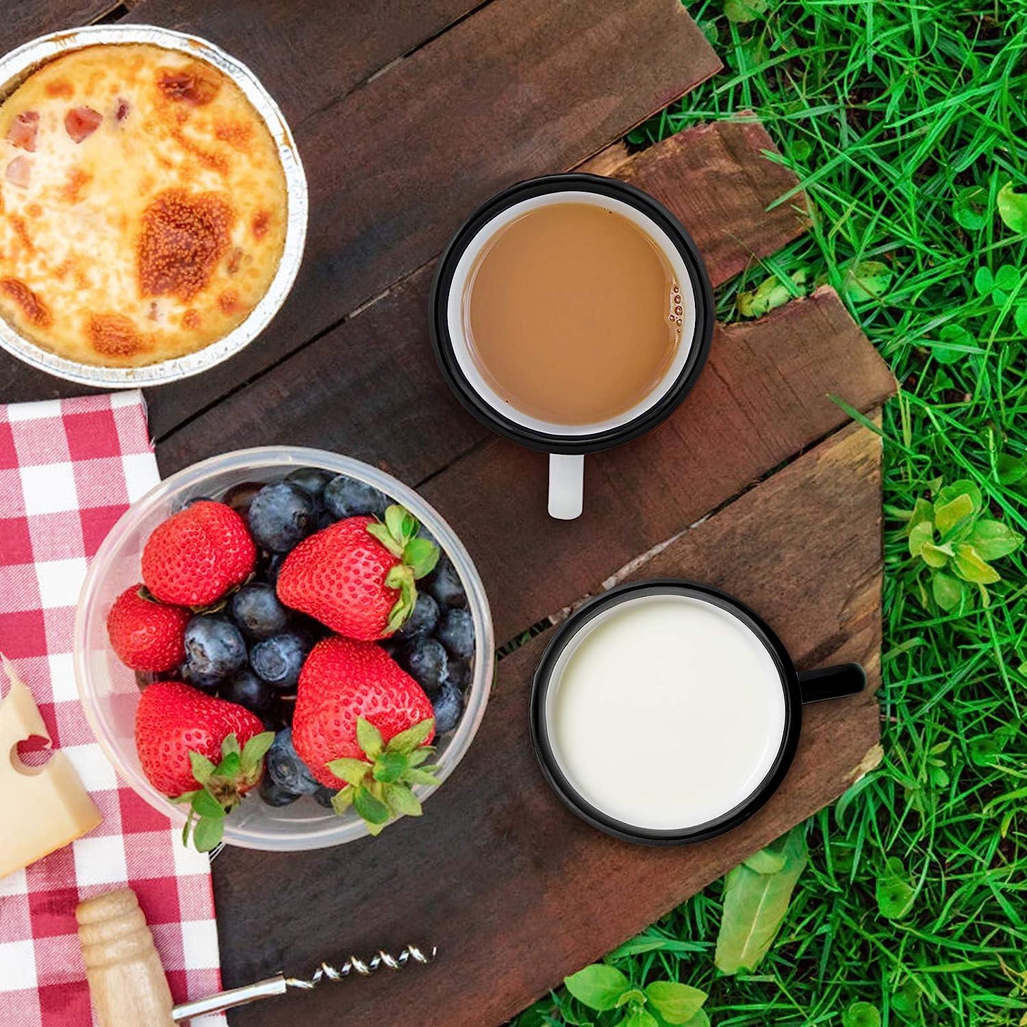 Classic Mini Enamel Coffee Mugs For Unbreakable Outdoor Picnic Water Cup  150ml Child Milk Mug Dessert
