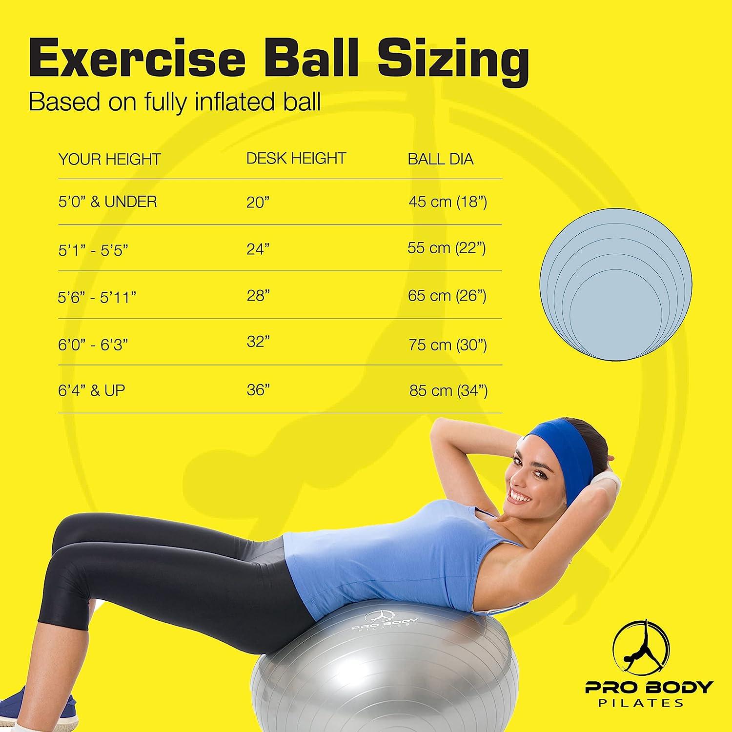 Yoga Ball Size Chart for Exercise and Stability