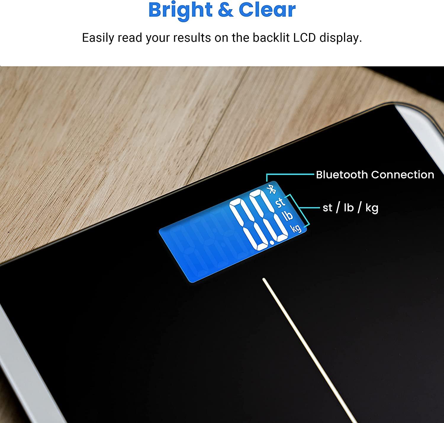 Etekcity Bathroom Scale for Body Weight and BMI, Smart Bluetooth Digital  Weighing Scale, Upgraded Version of eb9380h Scale, Free VeSync App, Rounded