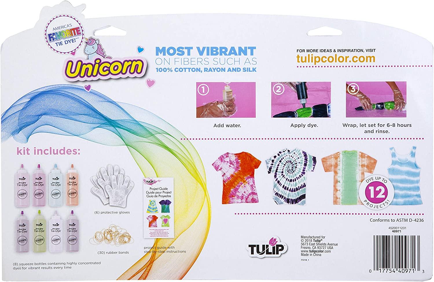 Tulip One-Step Tie-Dye Kit 8 Vibrant Colors Tie-Dye, Unicorn