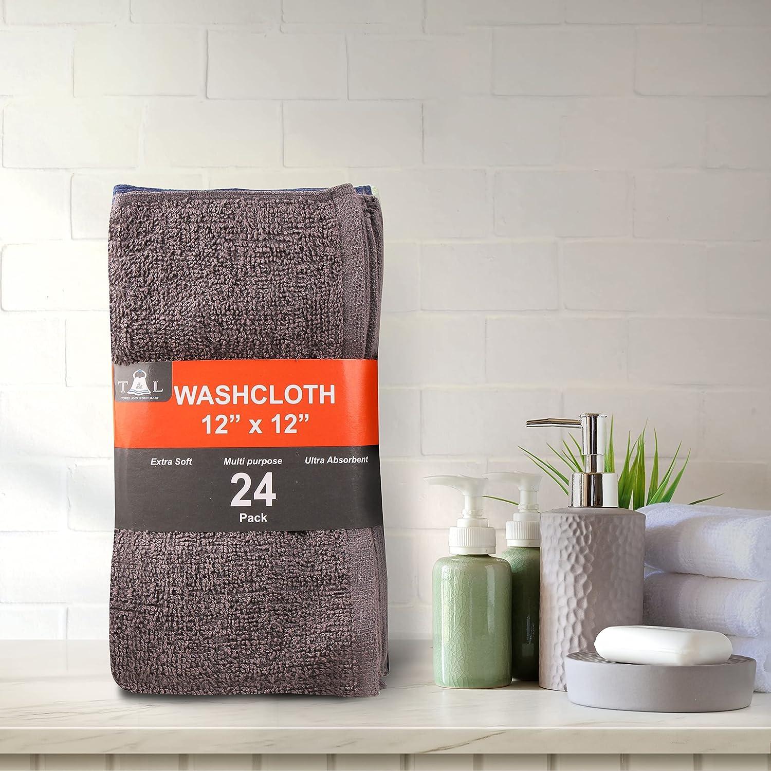 Superio Cotton Terry Washcloths Grey Towels 100% Cotton Cleaning