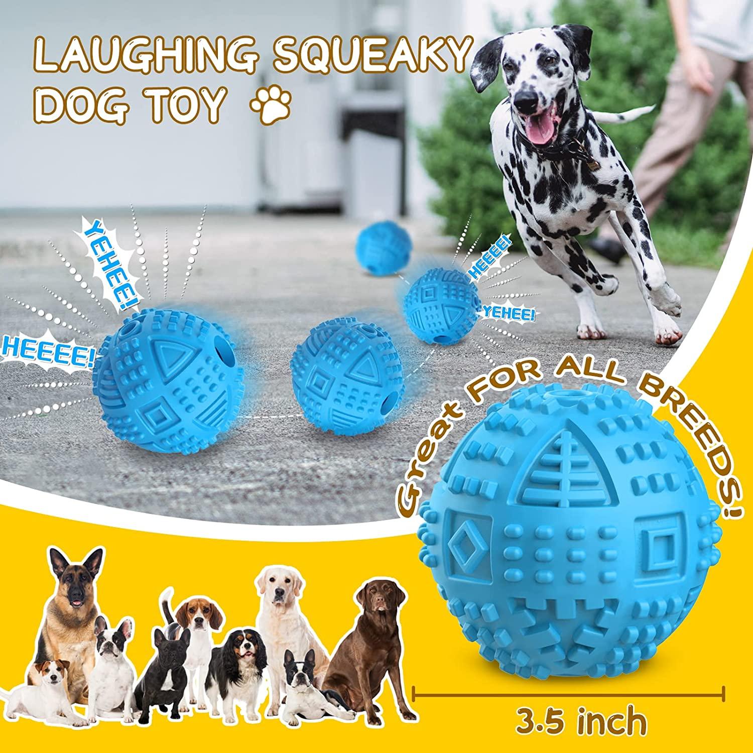 Dog Balls Treat Dispensing Dog Toys, Dog Toys for Aggressive Chewers Large  Breed, Nearly Indestructible Squeaky Dog Chew Toys for Large Dogs, Natural  Rubber Dog… in 2023