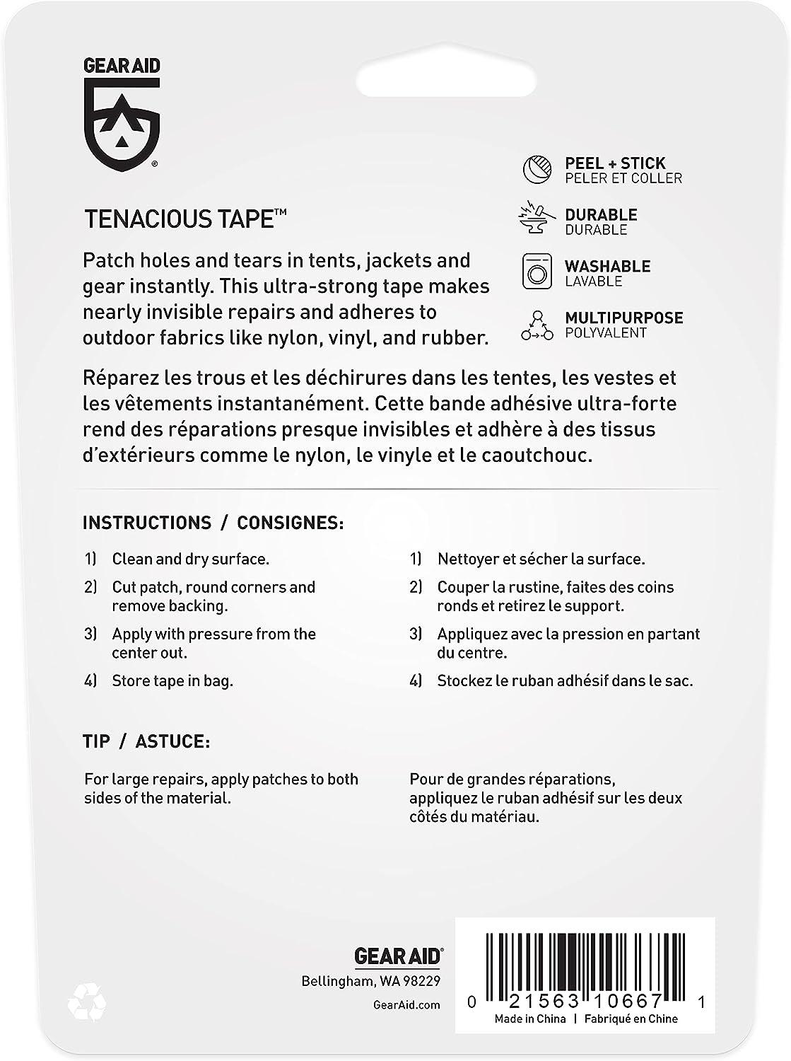 GEAR AID Tenacious Tape Repair Tape, 3 x 20 - Coyote Nylon (2