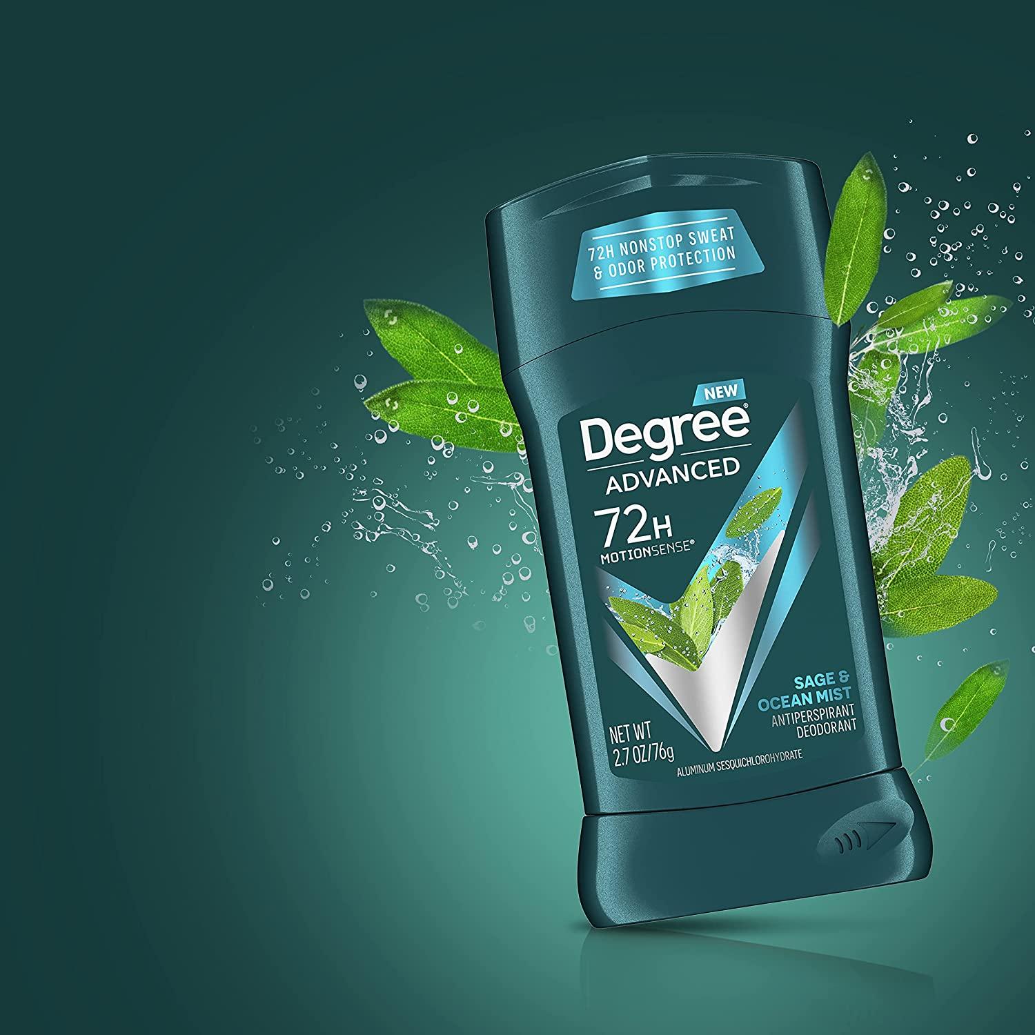 Degree Men Advanced Antiperspirant Deodorant 72 Hour Sweat And Odor Protection Sage And Ocean 