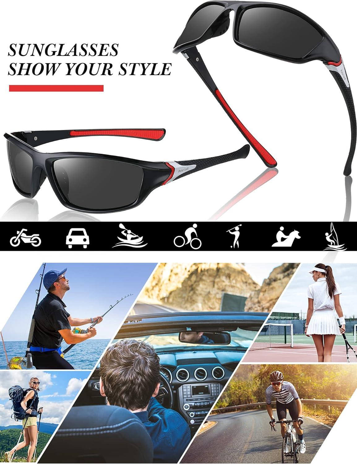 Frienda 6 Pack Polarized Sport Sunglasses for Men Multipack Fit over  Sunglasses Set Mens Sport Fishing Sunglasses Classic Colors