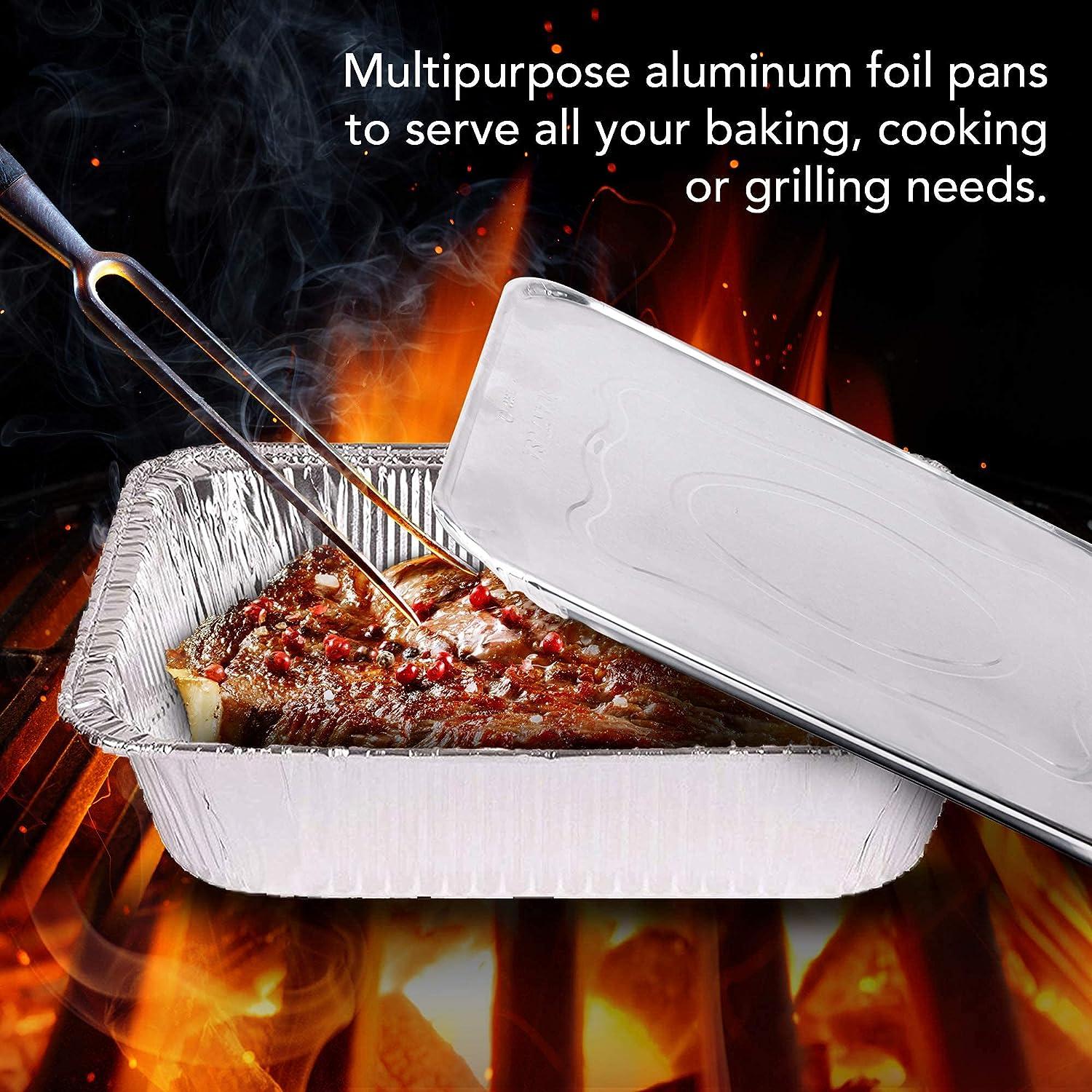 Aluminum Pans 9x13 Disposable Foil Baking Pans (100 Pack) - Half