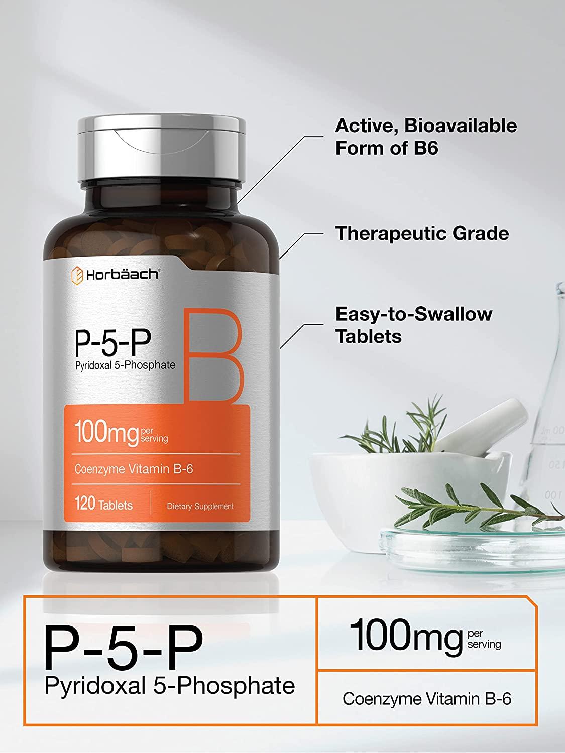 P5P Activated Vitamin B6 100mg 120 Tablets Vegetarian Supplement