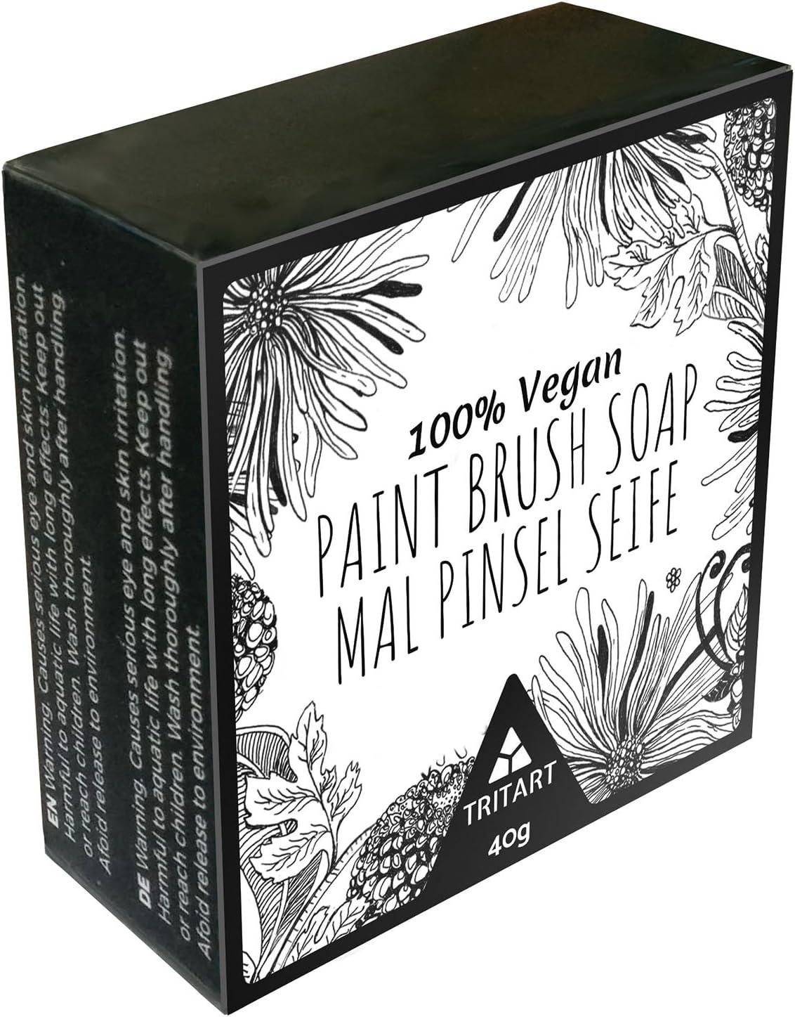 TRITART 100% Vegan Paint Brush Cleaner Soap for Makeup Watercolor & Acrylic  Paint Brushes - Lemon Scented Paint Soap for Cleaning Oil Paint Brushes