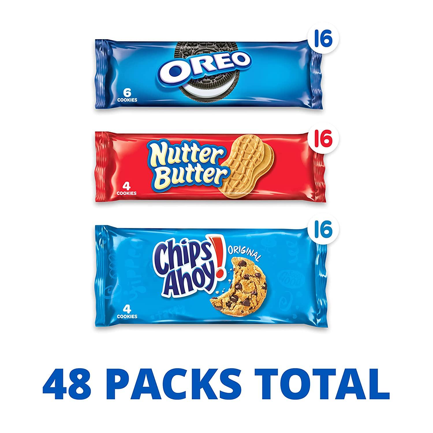Nabisco Cookie Variety Pack, OREO, Nutter Butter, CHIPS AHOY!, 4 - 12 ...