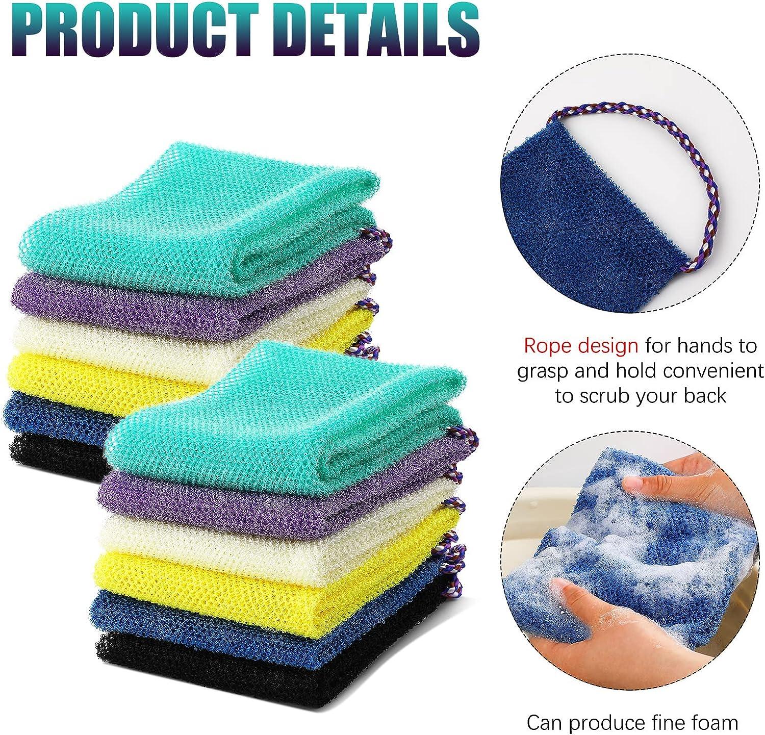 African Net Sponge, 2 Pcs African Exfoliating Net Washcloth, African Bath  Sponge, Long African Body Scrubber Towel Clean for Shower(Black & Blue)