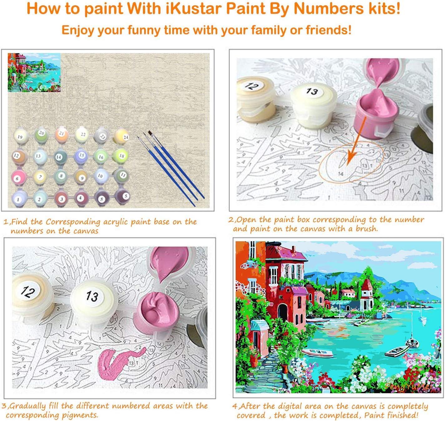 Frameless, Paint By Number Kits With Brushes And Acrylic Paints