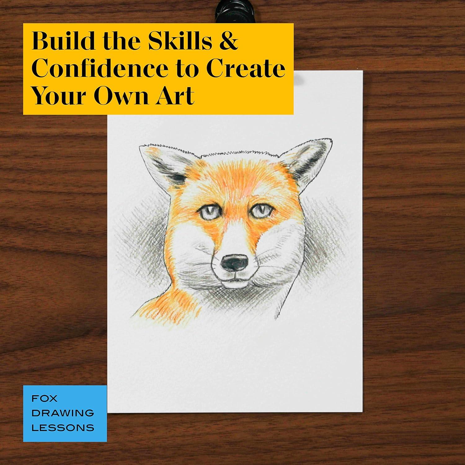 Prismacolor Technique Art Supplies with Digital Art Lessons Drawings Set  Level 1 How to Draw Animals with Colored Graphite Pencils and More Fox Drawing  Lesson 26 Count Animal Level 1