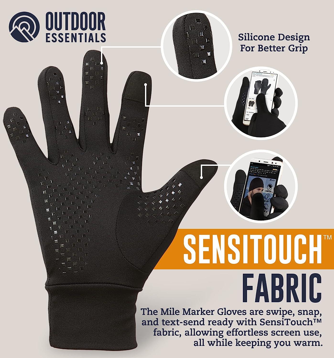 Touch Screen Running Gloves - Thermal Winter Glove Liners for Cold Weather  for Men & Women - Thin, Lightweight & Warm Gloves for Texting