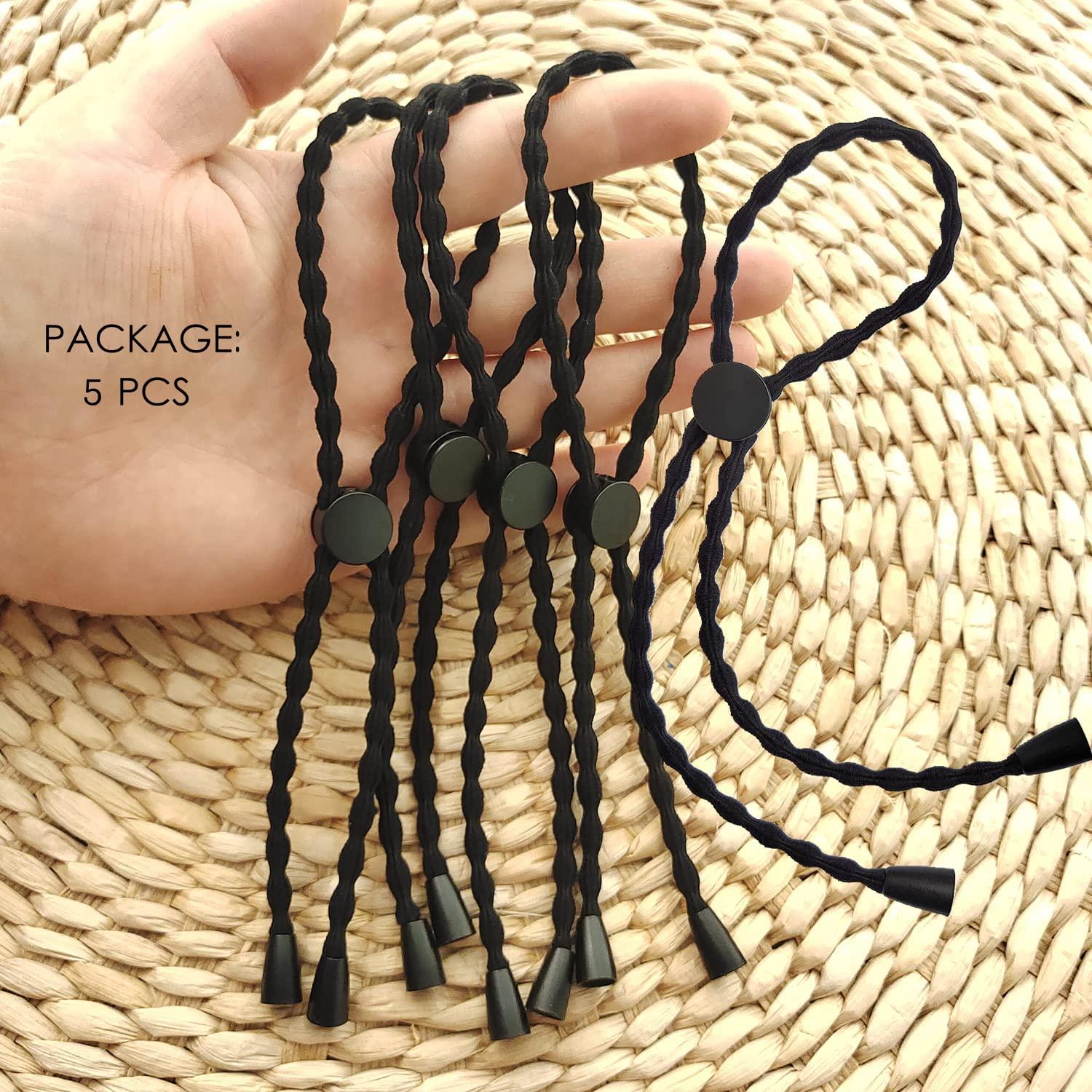 NEW 5PC Afro Puff Ponytail Ties Adjustable Hair Ties For Women Thick Hair  Natural Curly Hair Braided Hair Length Headband Long Hair Rope with No-Slip