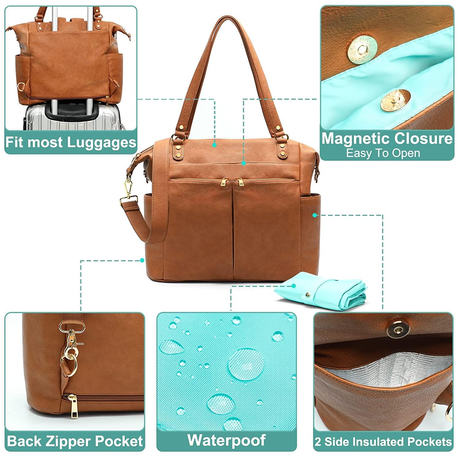 Leather Diaper Bag by miss fong,Diaper Bag Backpack, Baby Bag