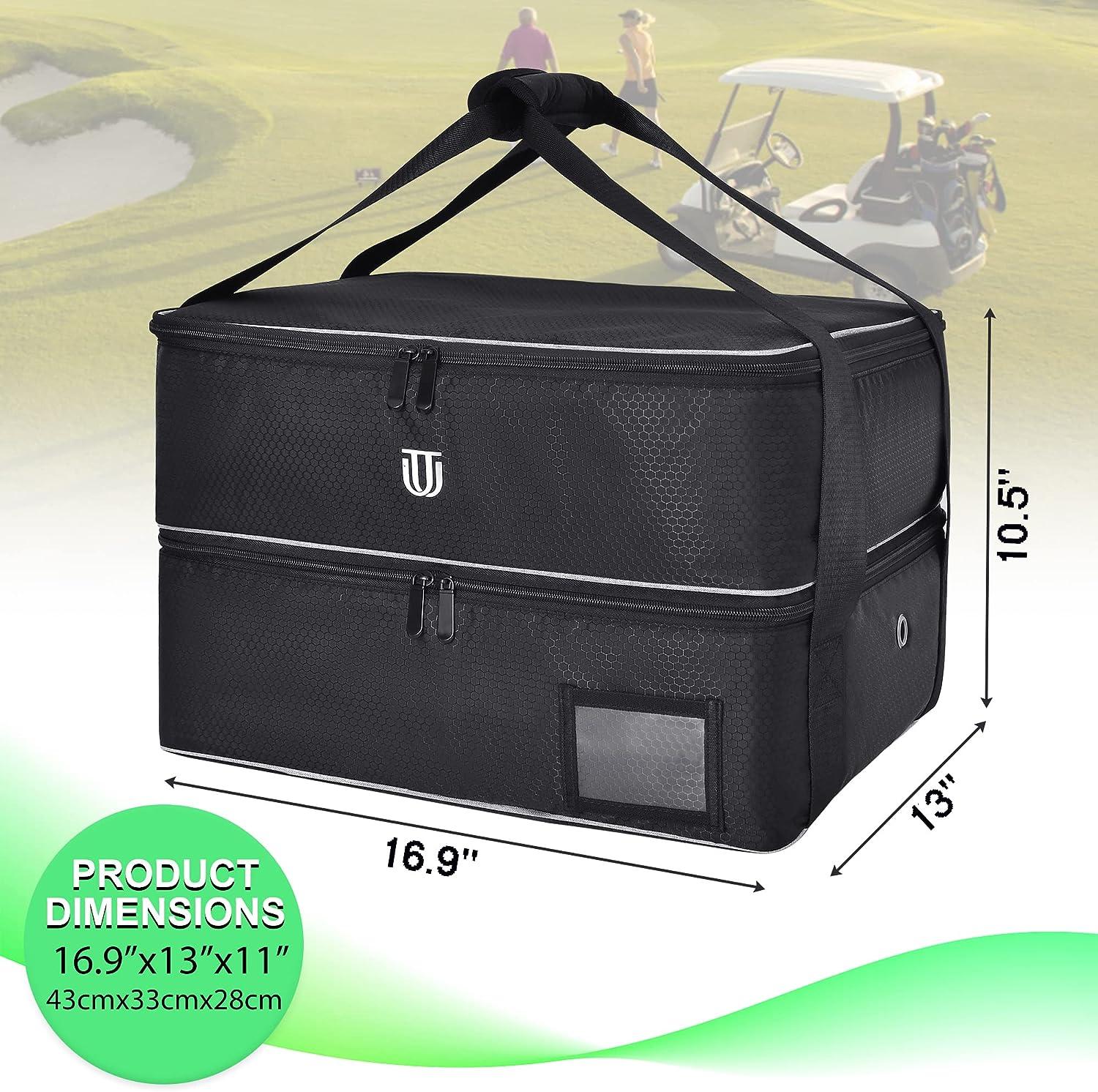 Jaffzora Golf Trunk Organizer, 2 Layers Waterproof Car Golf Locker Storage  Bag with Ventilated Compartment for 2 Pairs of Shoes, Golf Accessories  Gifts for Men, Black