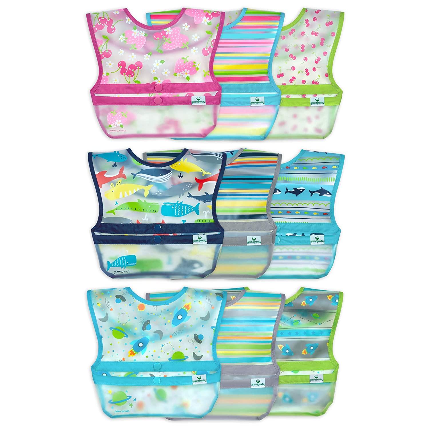 green sprouts® Snap + Go® Easy-wear Bibs (3 pack)