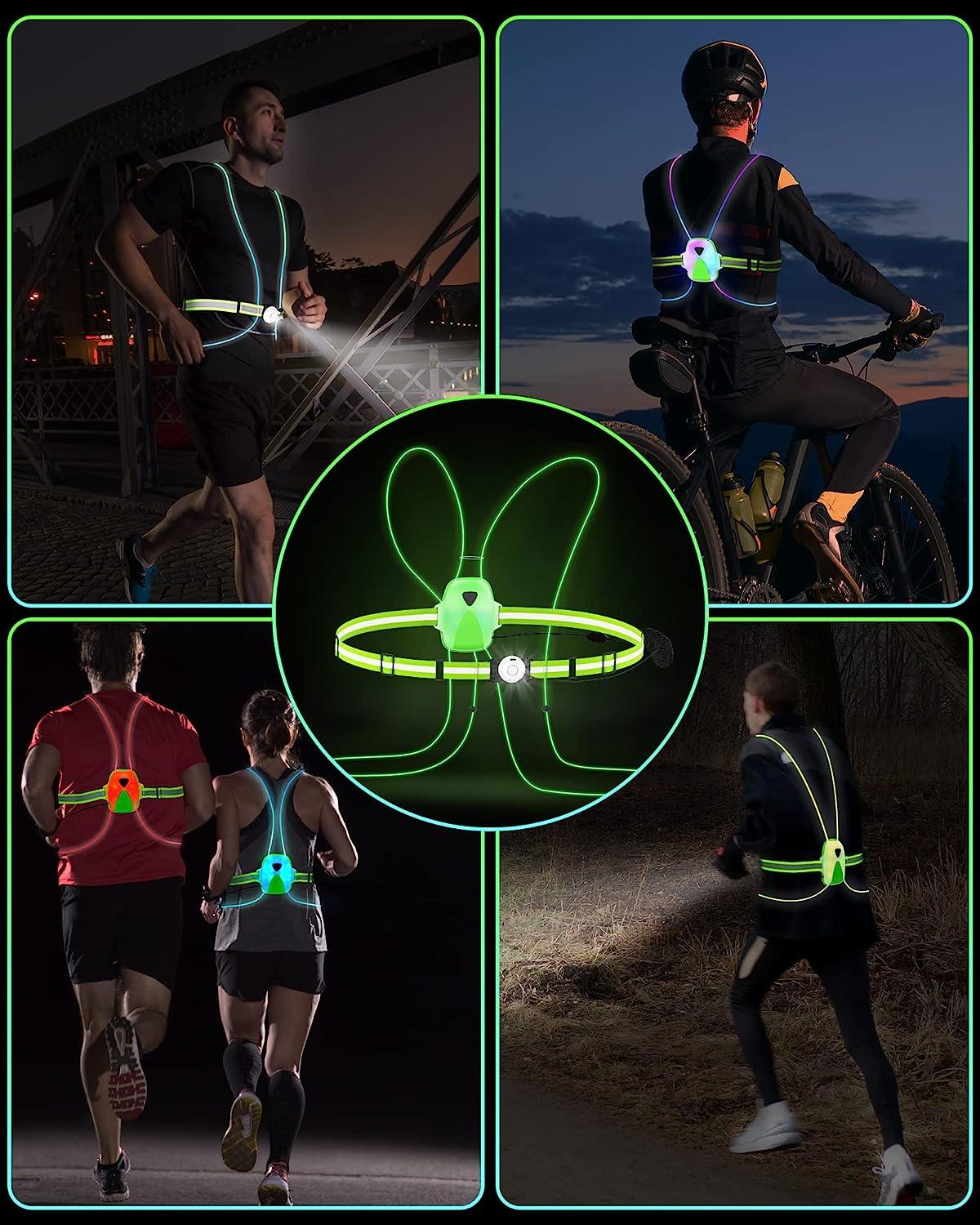 Outdoor Adjustable LED Reflective Running Vest Glowing Reflector Straps Safety  Gear for Men Women Night Running