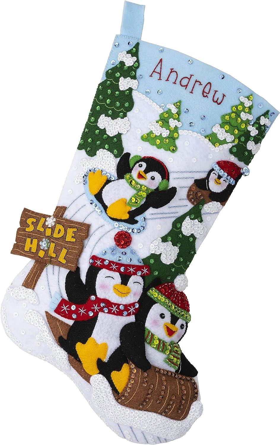 Dimensions Holiday Penguins Stocking Needlepoint Kit