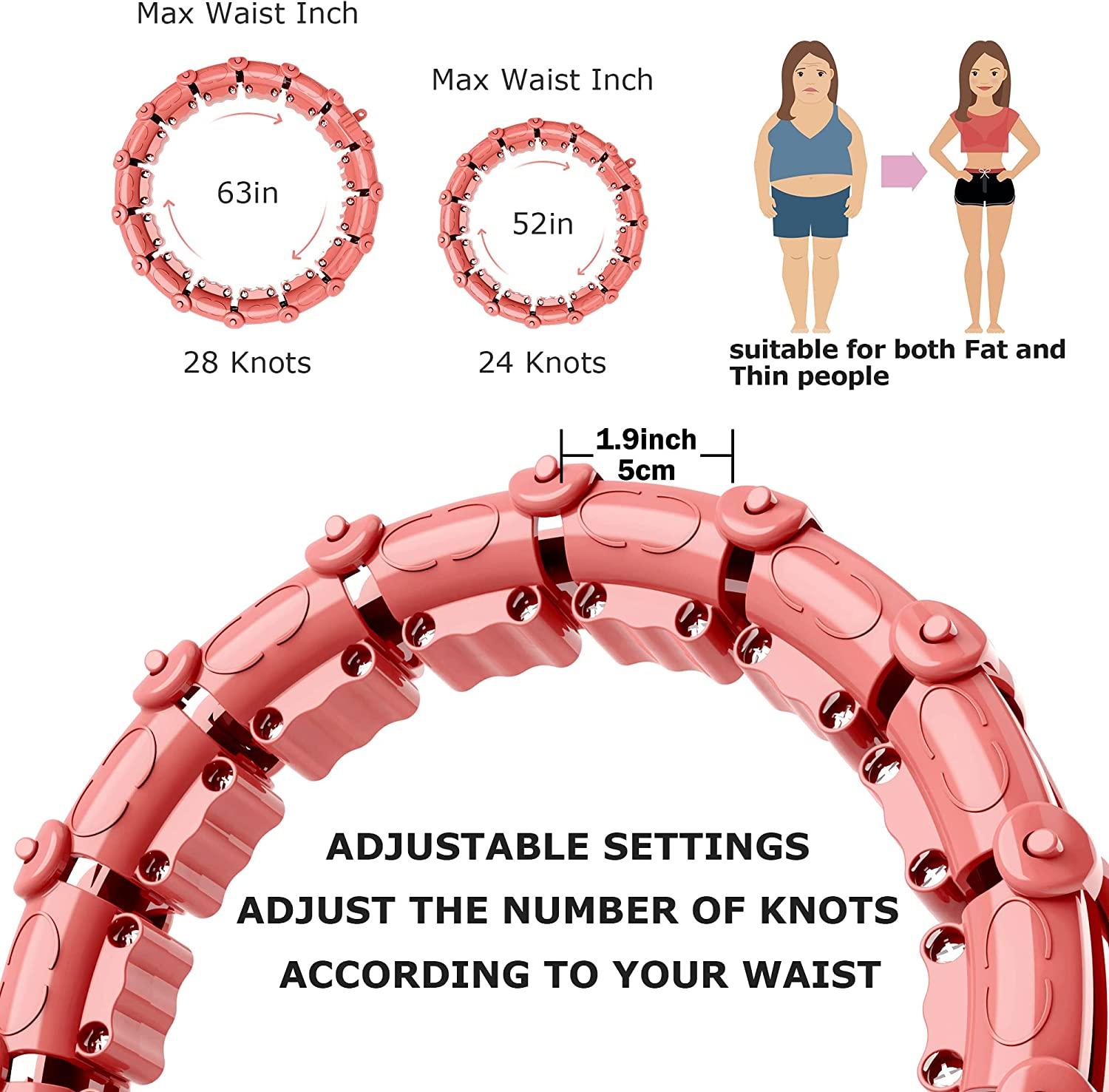 Upgraded Large Size Smart Weighted Exercise Hoola Hoops Abdomen Fitness Weight Loss Hoops 