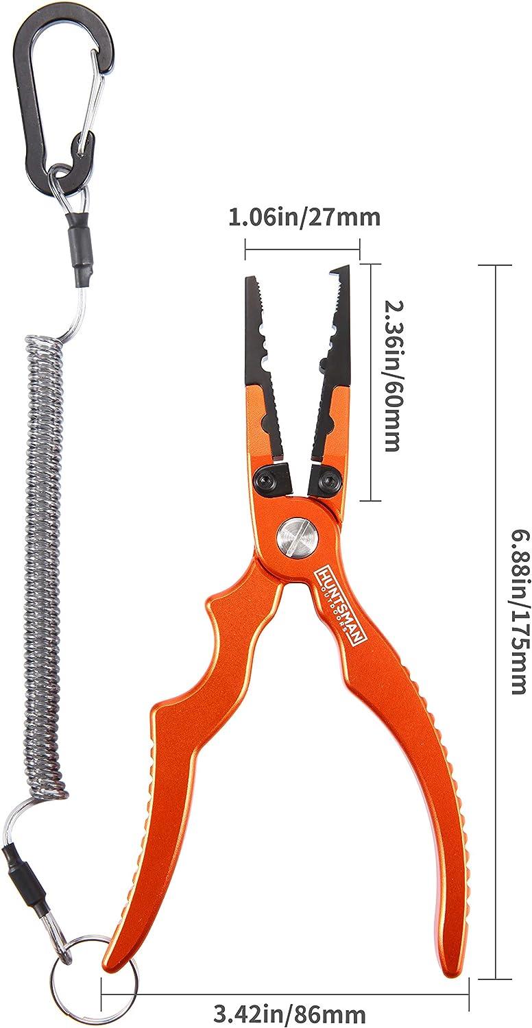 Huntsman Outdoors 7 inch Fishing Pliers - Fishing Gear for Split Ring, Fish  Hook Remover & Line Cutter