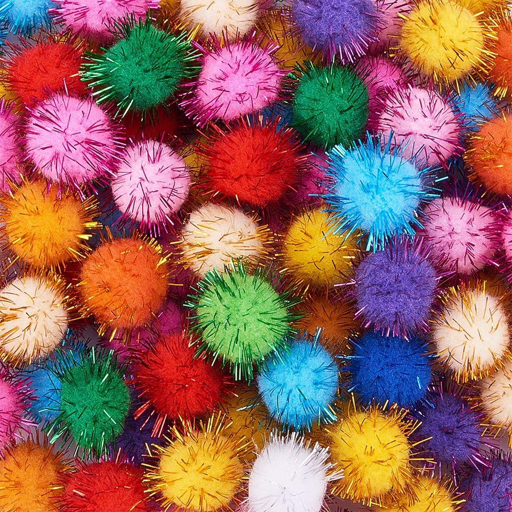 25pcs 20mm Colorful Tube Pom Poms For Crafts