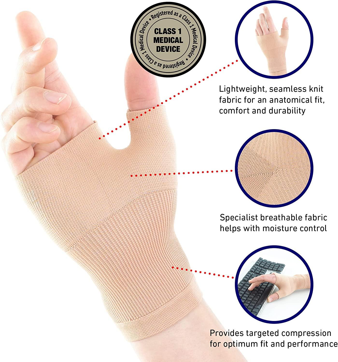 Neo-G Wrist and Thumb Support - Ideal for Arthritis, Joint Pain,  Tendonitis, Sprains, Hand Instability, Sports - Multi Zone Compression  Sleeve - Airflow - Class 1 Medical Device - Medium - Tan Medium Beige