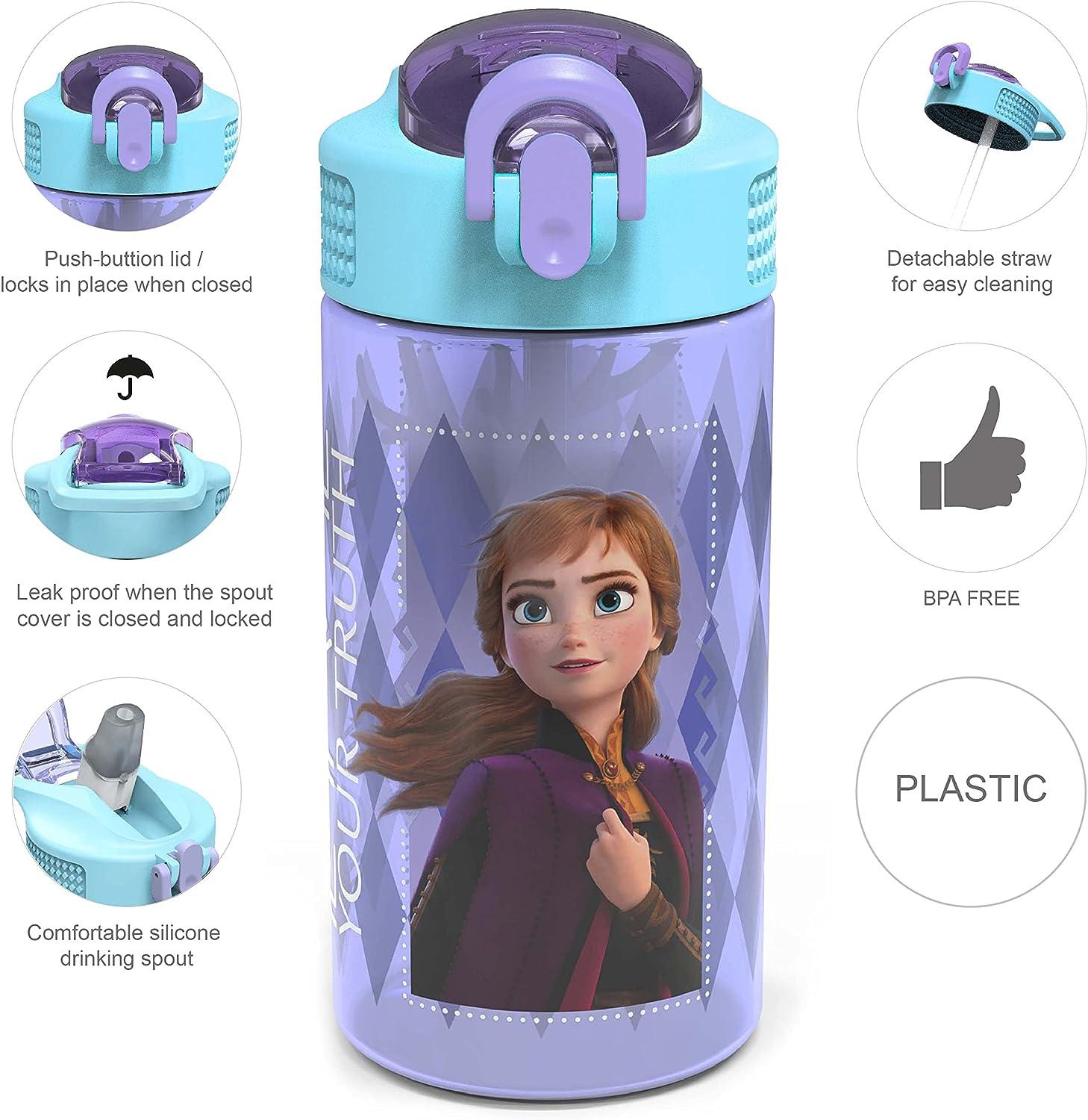 Disney Frozen 2 Kids Water Drinking Bottle, Made of Plastic, Leak-Proo –