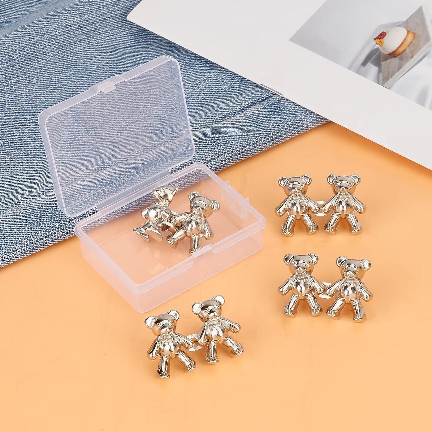  10 Set Adjustable Waist Buckles Jean Button Pants Button  Tightener Button Adjuster Pants Clips Button Pins for Loose Jeans Skirts  (Silver+Bronze)