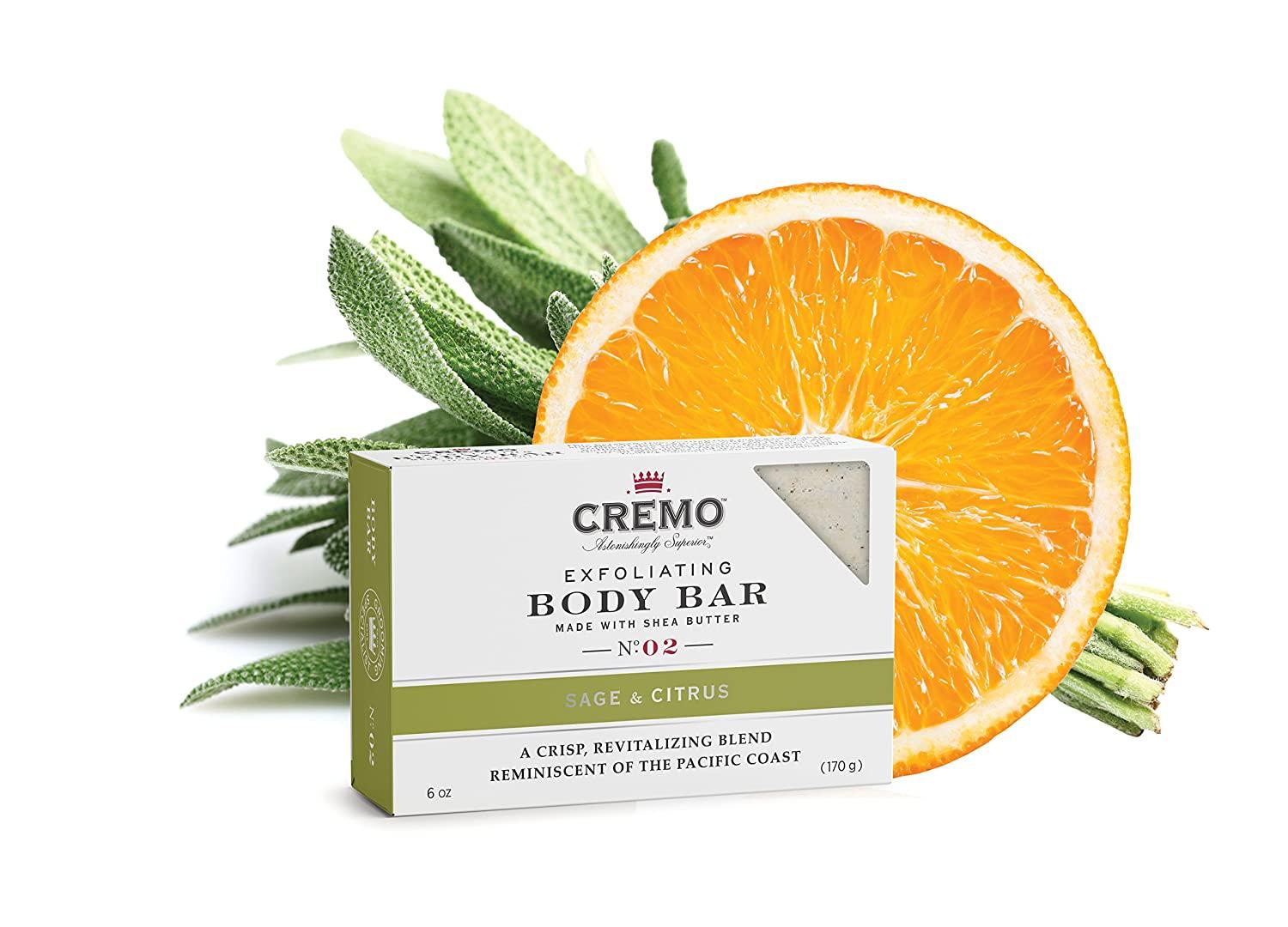 Cremo Exfoliating Body Bar, No. 02, Sage & Citrus, 6 oz (170 g)