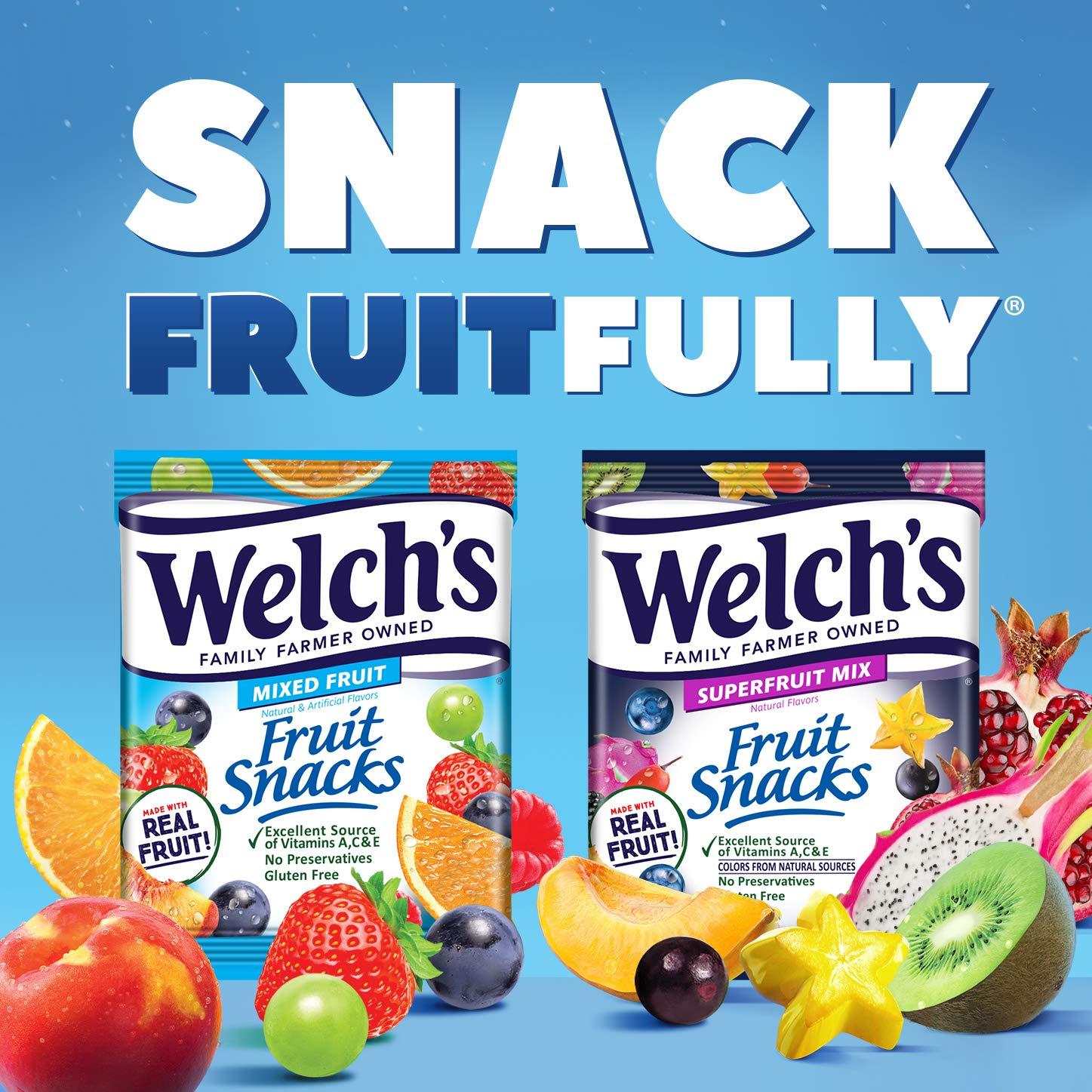 Welchs Fruit Snacks Mixed Fruit And Superfruit Bulk Variety Pack Gluten Free 08 Oz Individual 5914