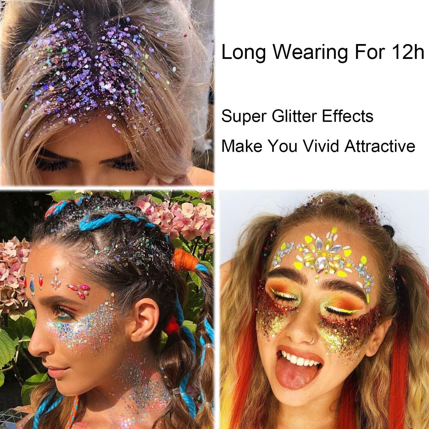 15 Colors Face Glitter Gel Body Glitter Makeup for Face Body