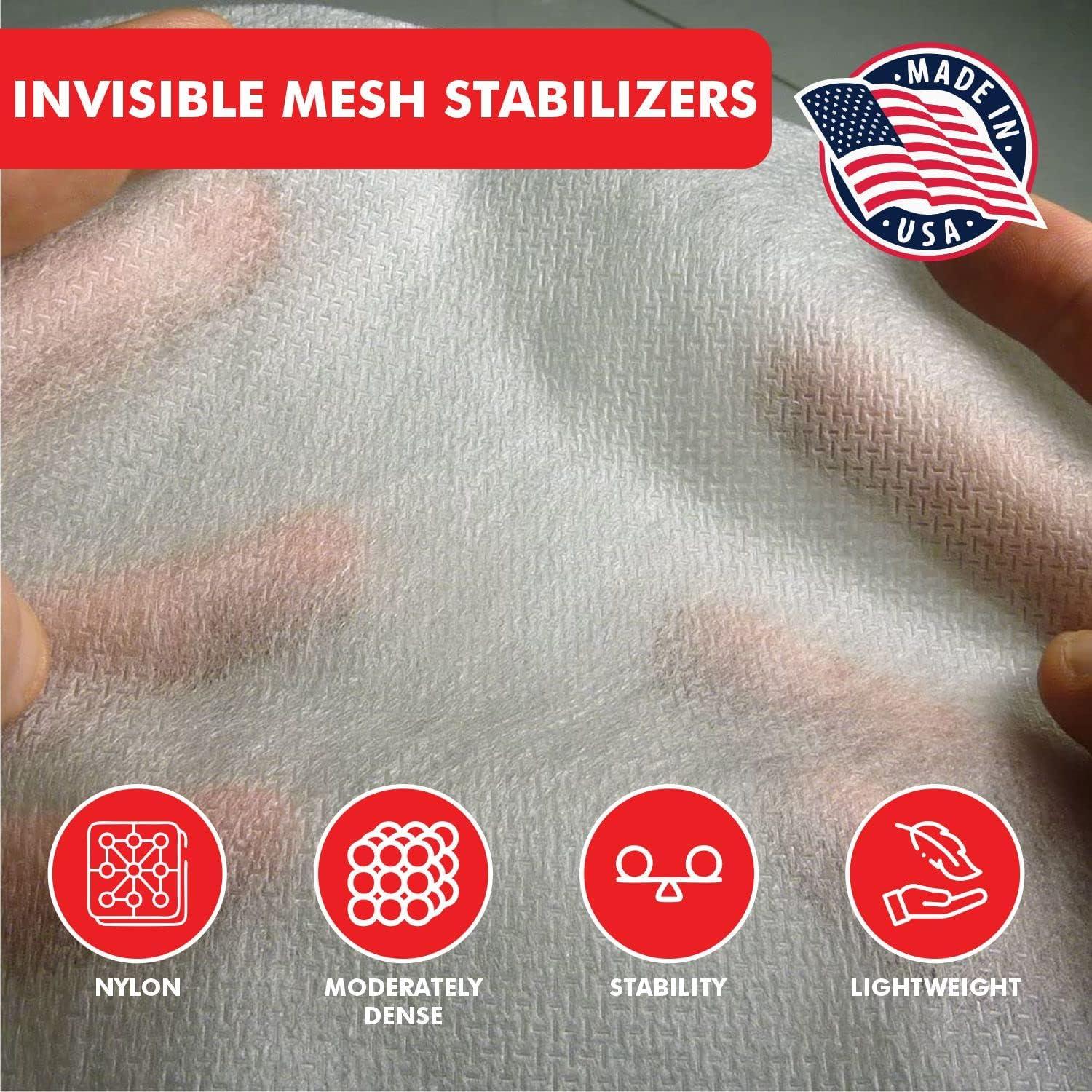 Superpunch Embroidery Stabilizer Backing Invisible No Show Mesh White 7.5 x 8 100 Precut