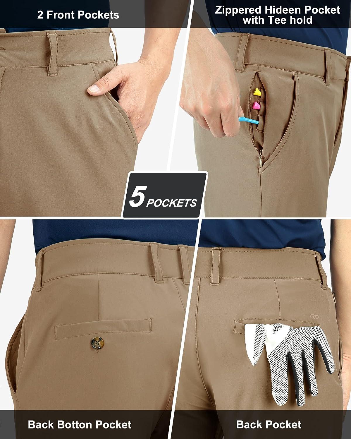 Men's Stretch Golf Shorts 5 Pockets 8 Quick Dry Shorts - Brown / S