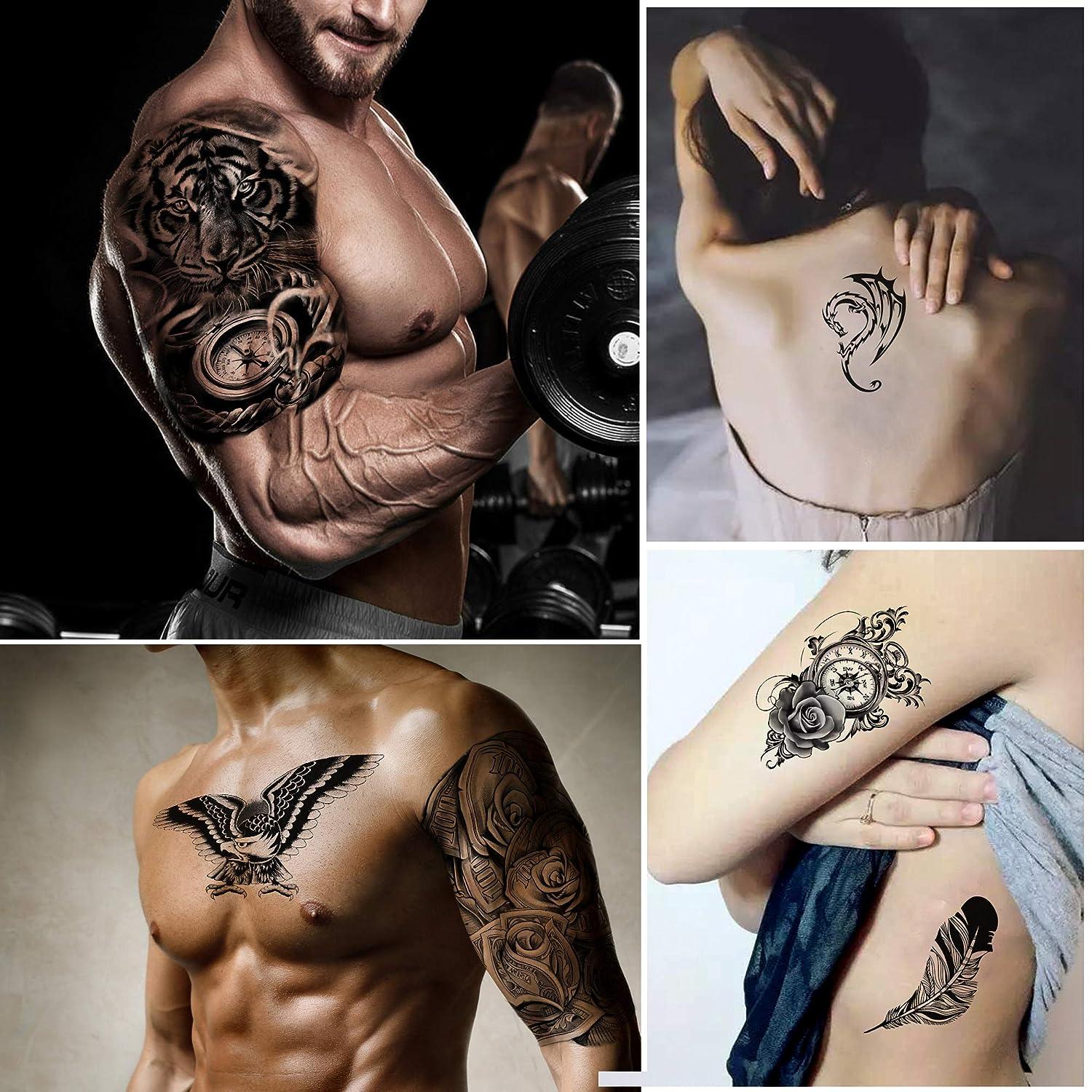 Set Of 5 Black Rose Goth Temporary Tattoos For Body, Clavicle, Ankle, Legs,  Arms, And Bikini Flower Feather Elephant Stickers For Parties And Tattoo  Art Z0403 From Misihan09, $3.3 | DHgate.Com