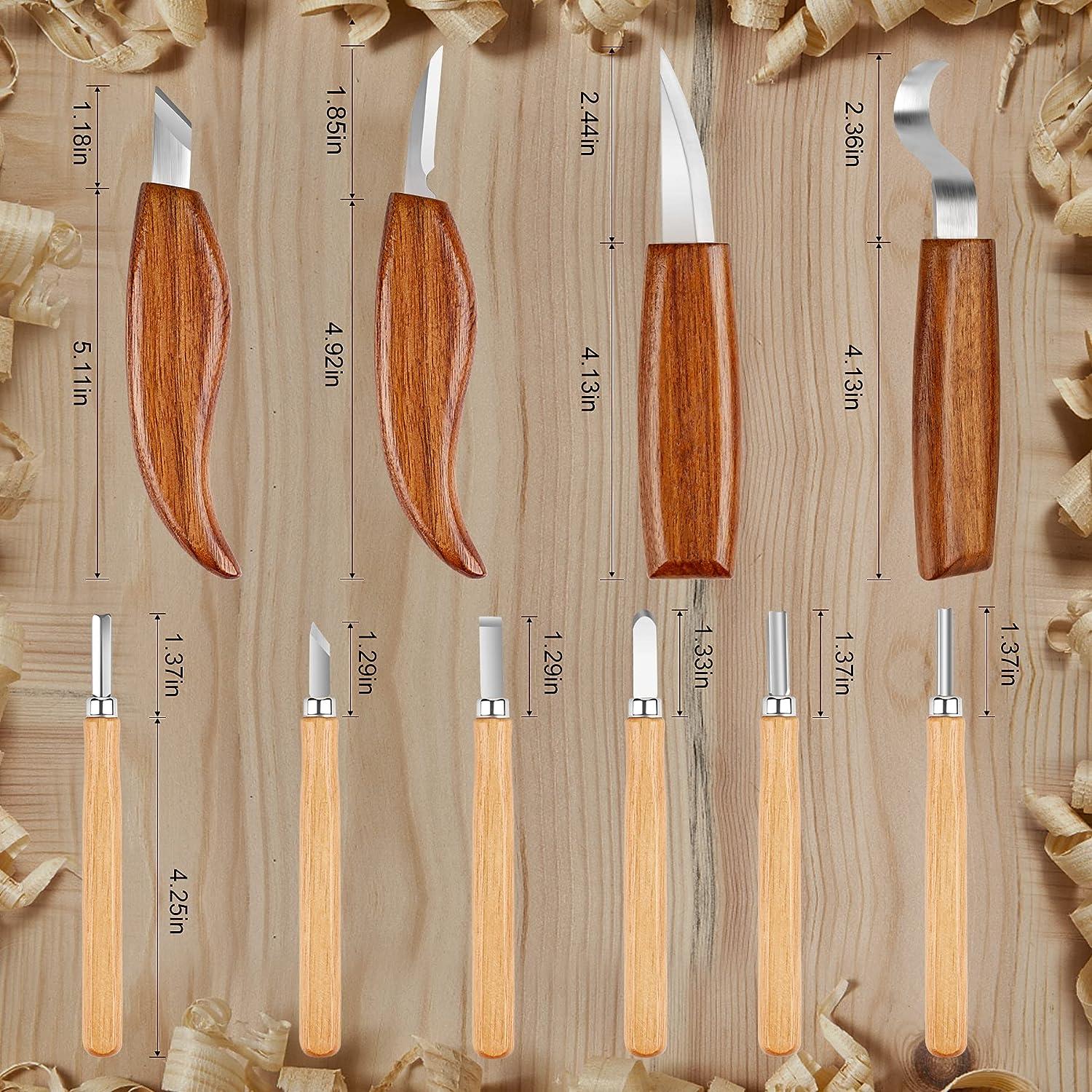 Olerqzer Wood Carving Tools for Beginners 12-in-1 Wood Carving Kit