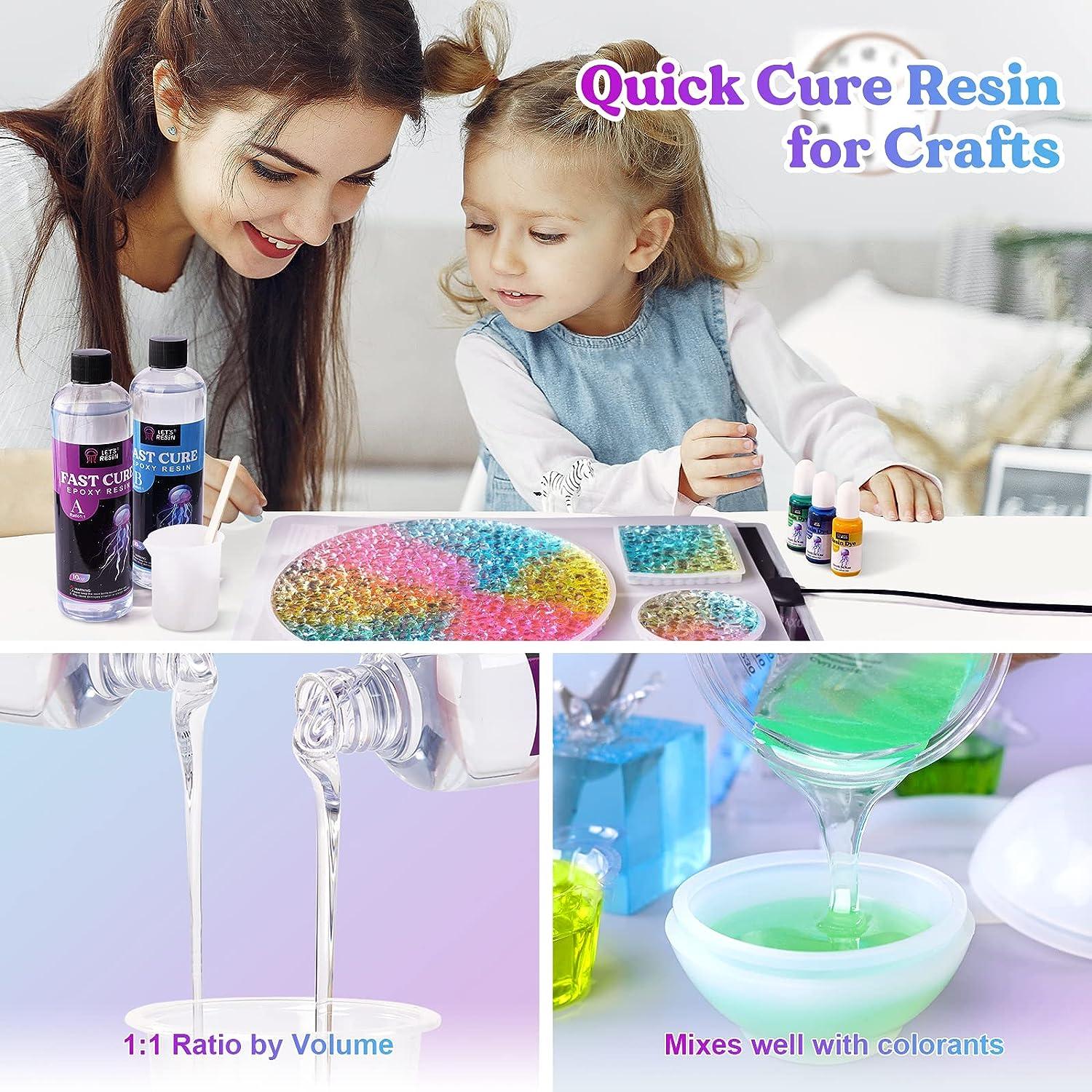JDiction Fast Curing Epoxy Resin 4 Hours Demold Upgrade Formula Fast Curing  and Bubble Free Epoxy Resin Crystal Clear Epoxy Resin Kit Self Leveling and  Easy Mix for Art Craft Jewelry- 20OZ 20 OZ