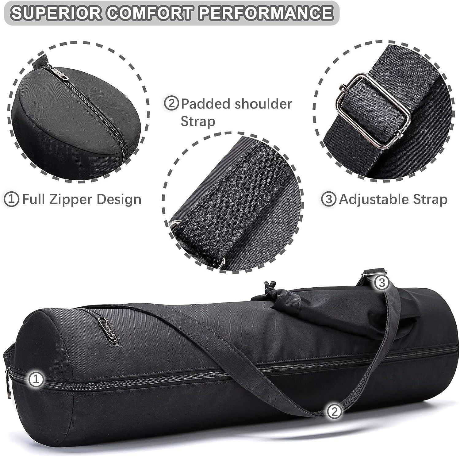 Gaiam Yoga Mat Workout Black Zipper BAG Adjustable Strap 100