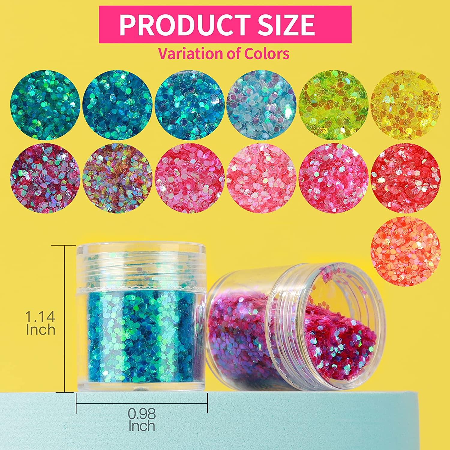  Chunky Glitter, YGDZ 24 Colors 240g Holographic Craft